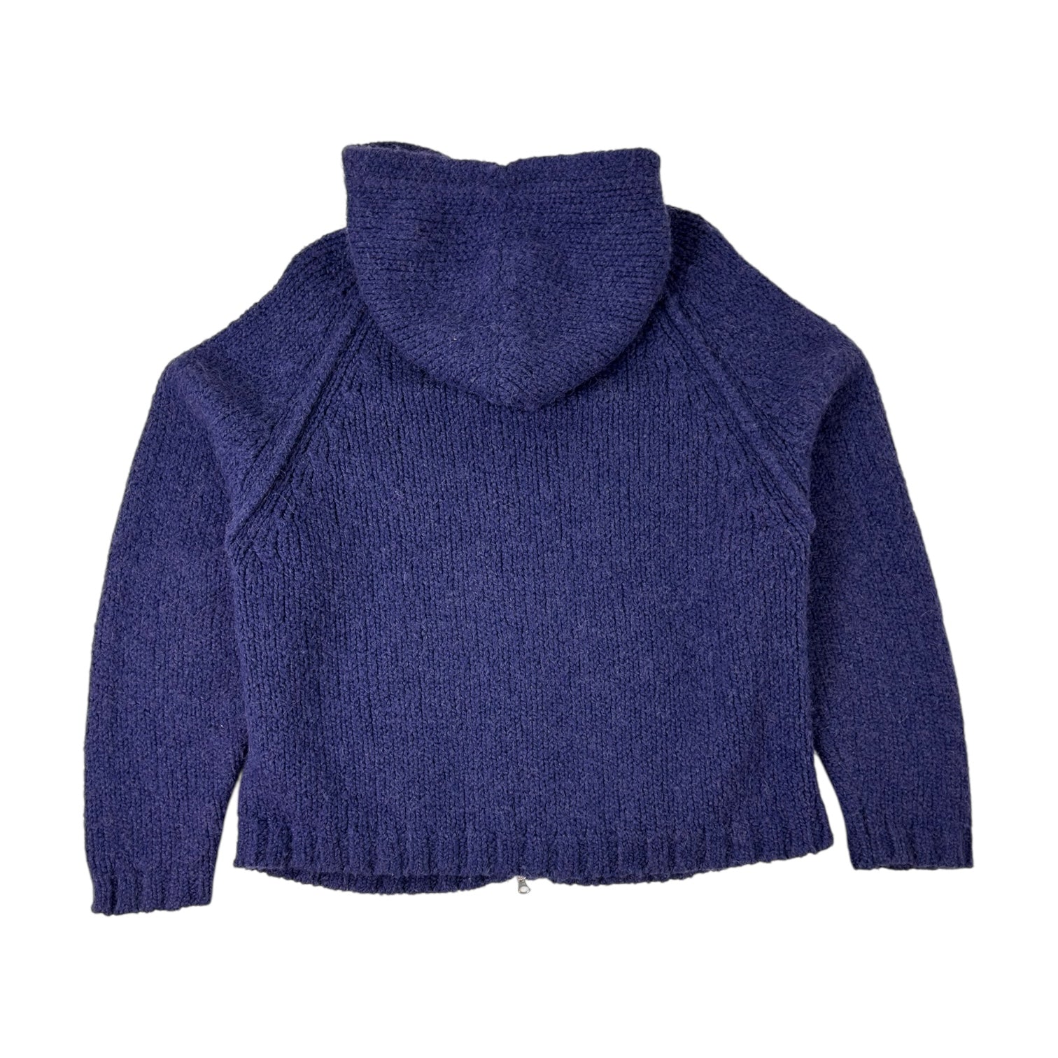 Stussy Chunky Knit Zip Up Hoodie Navy