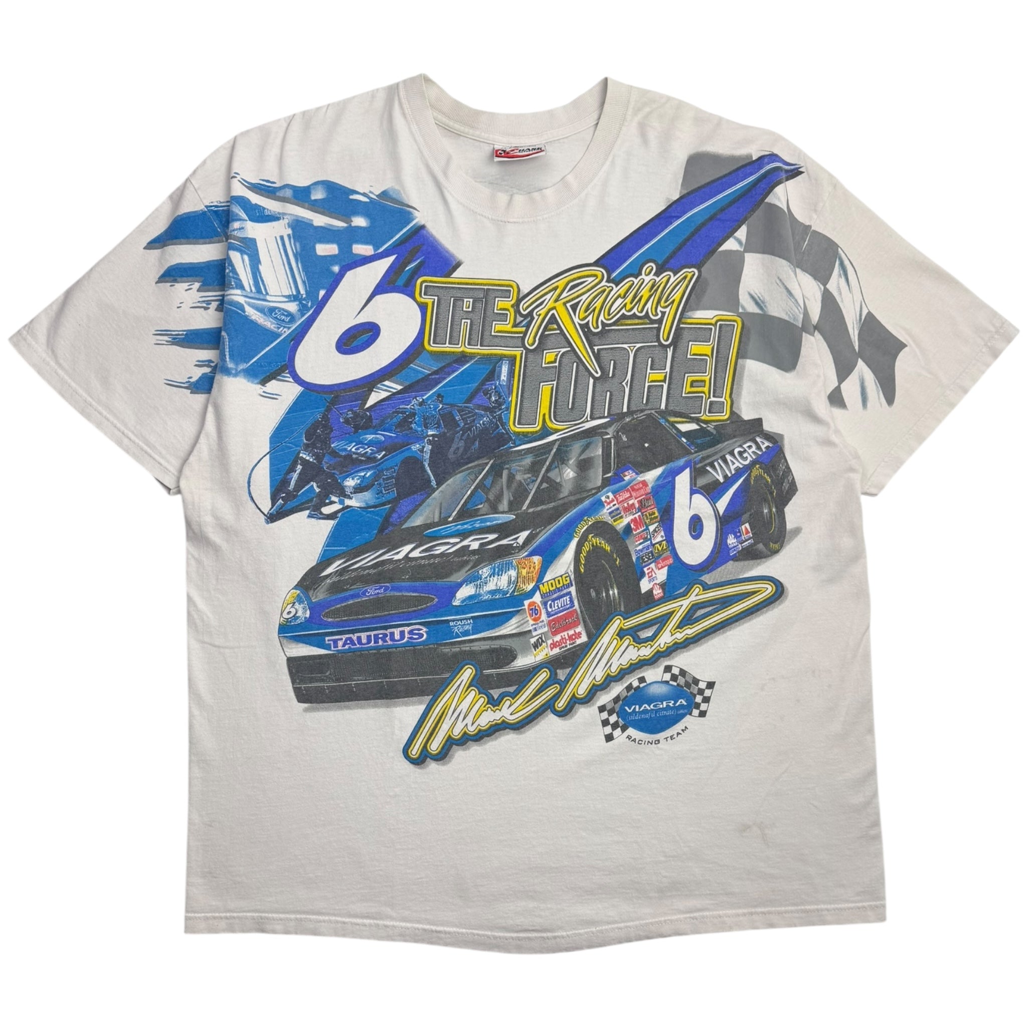 Vintage The Racing Force! Mark Martin Viagra Promo NASCAR T-Shirt