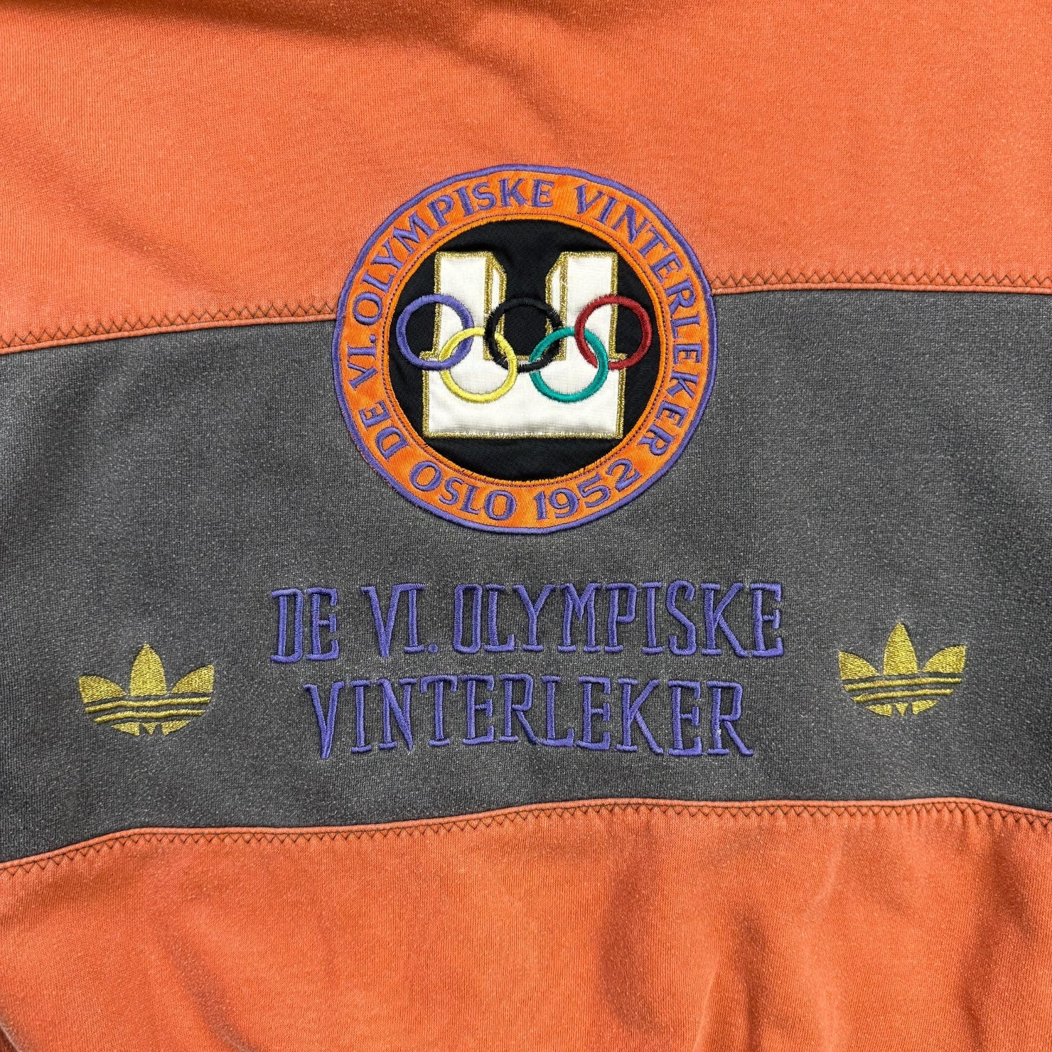Vintage Adidas 1952 Oslo Olympic Winter Games Crewneck Sweater Peach