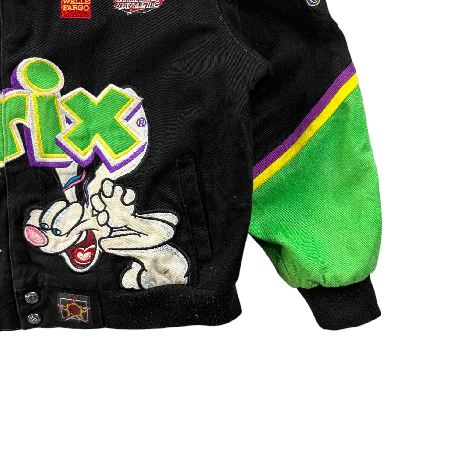 Vintage Jeff Hamilton NASCAR Trix Racing Jacket Black/Green
