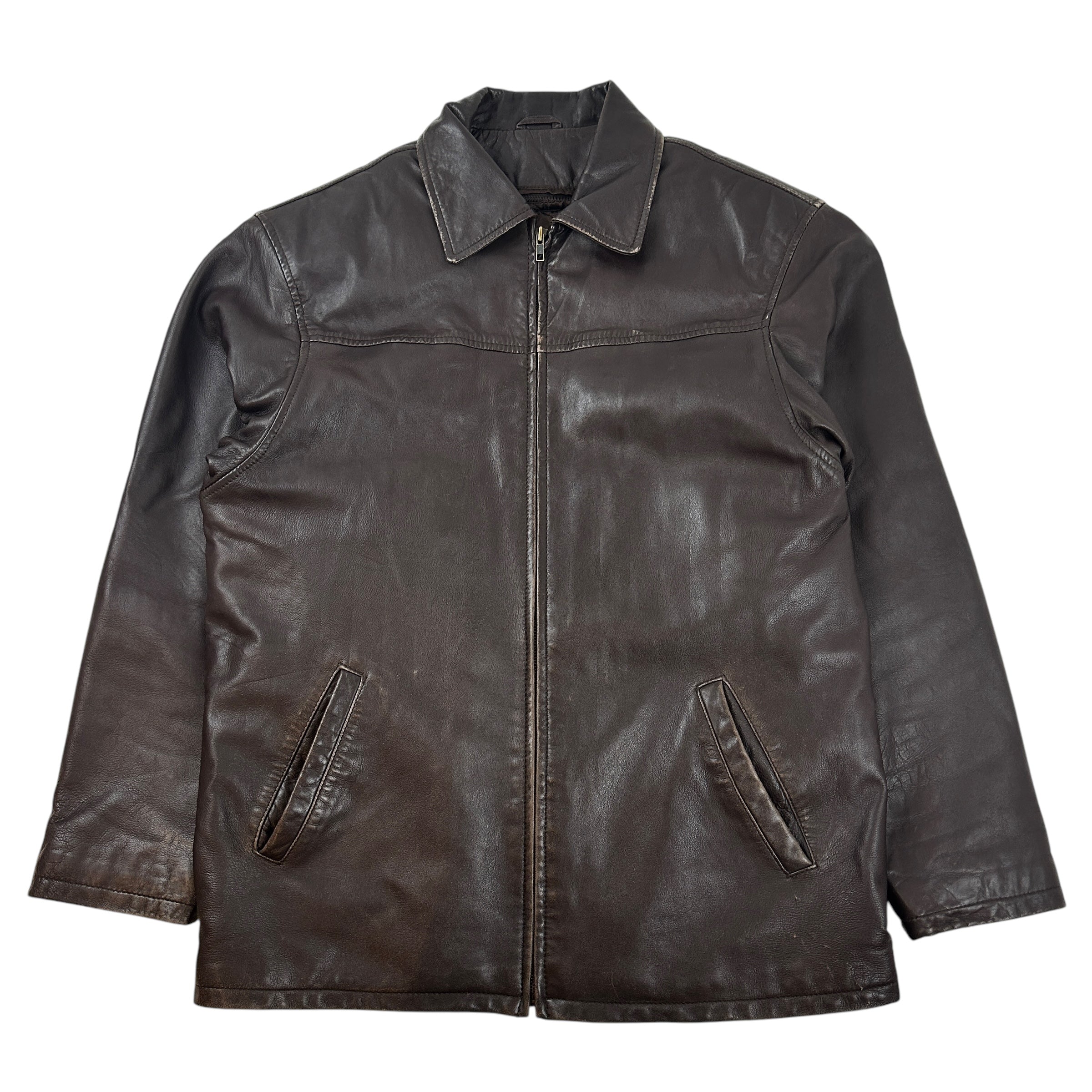 Vintage Guccini Leather Jacket Brown