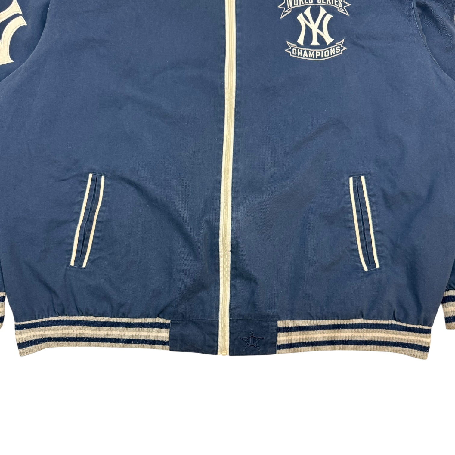 Vintage Jeff Hamilton New York Yankees 27 Time Champs Jacket Blue
