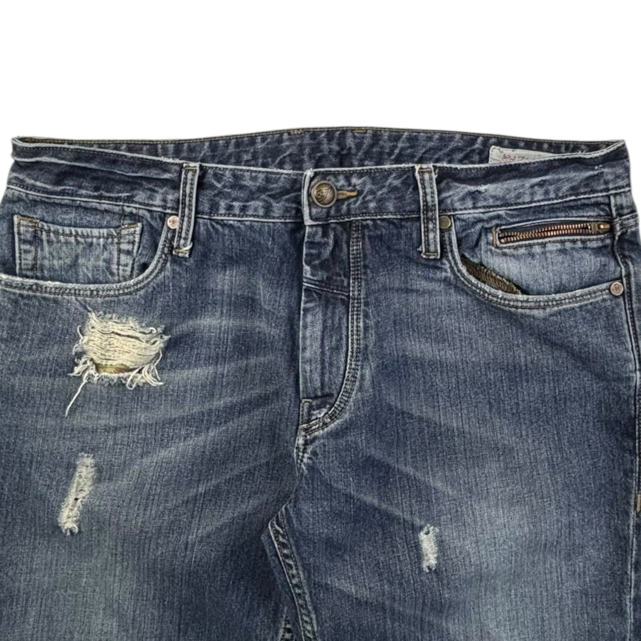 Vintage Ed Hardy Distressed Pants Dark Blue