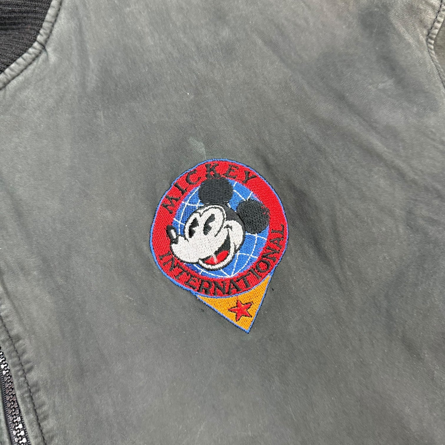 1990s Disney Mickey Mouse International Leather Jacket Black