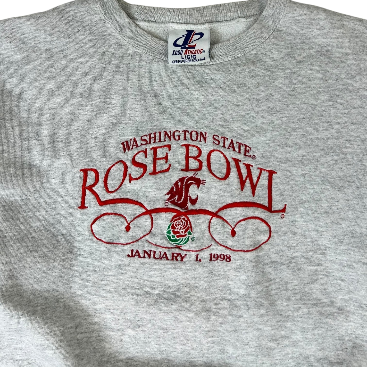 Vintage Washington State Rose Bowl Crewneck Sweater Grey