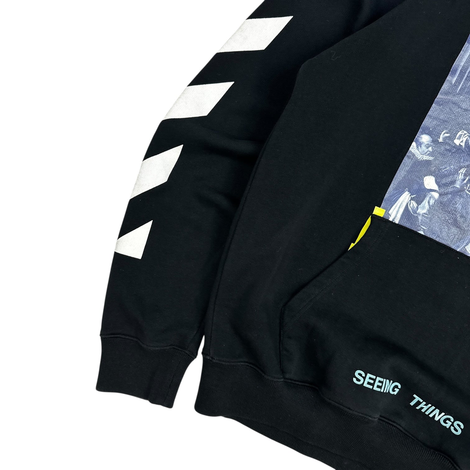 Off-White Caravaggio Diagonal Hoodie Black