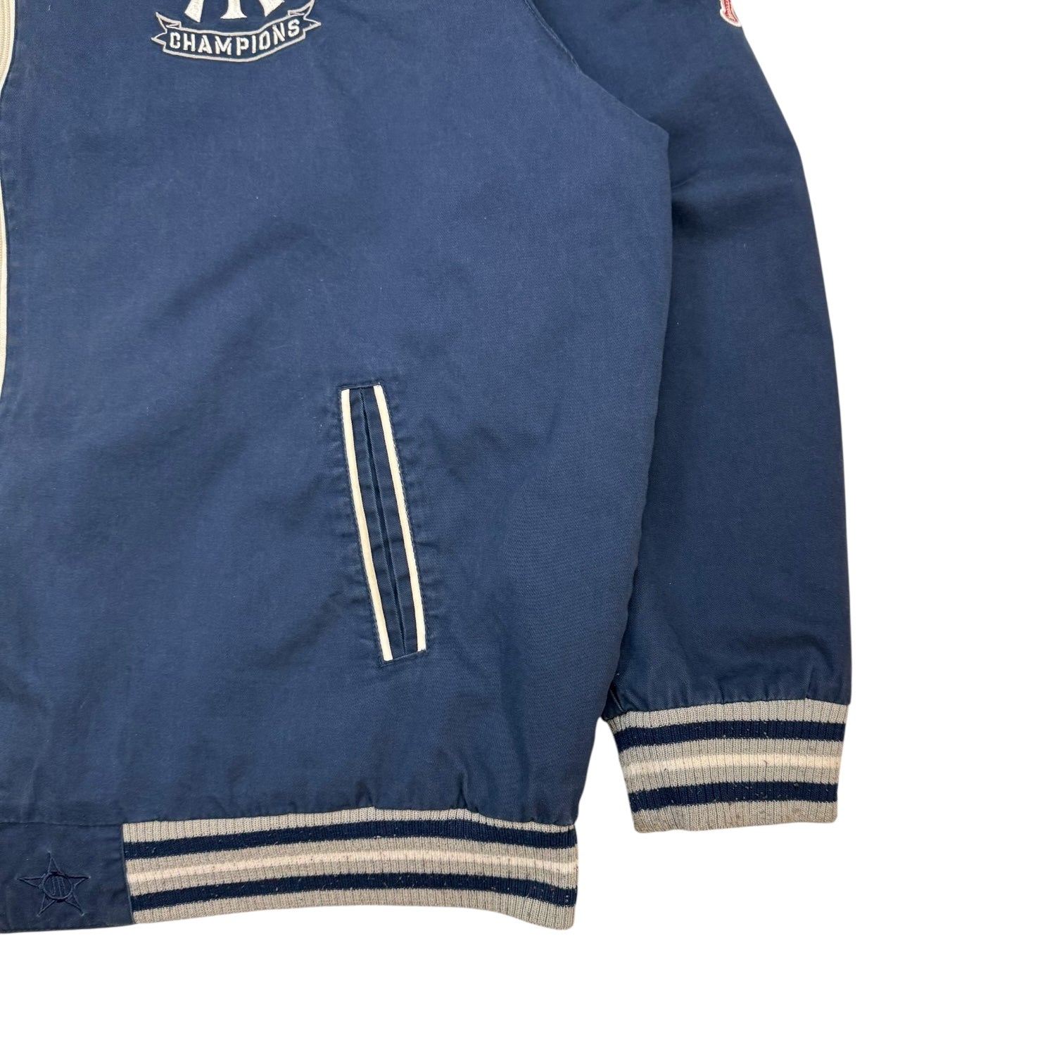 Vintage Jeff Hamilton New York Yankees 27 Time Champs Jacket Blue