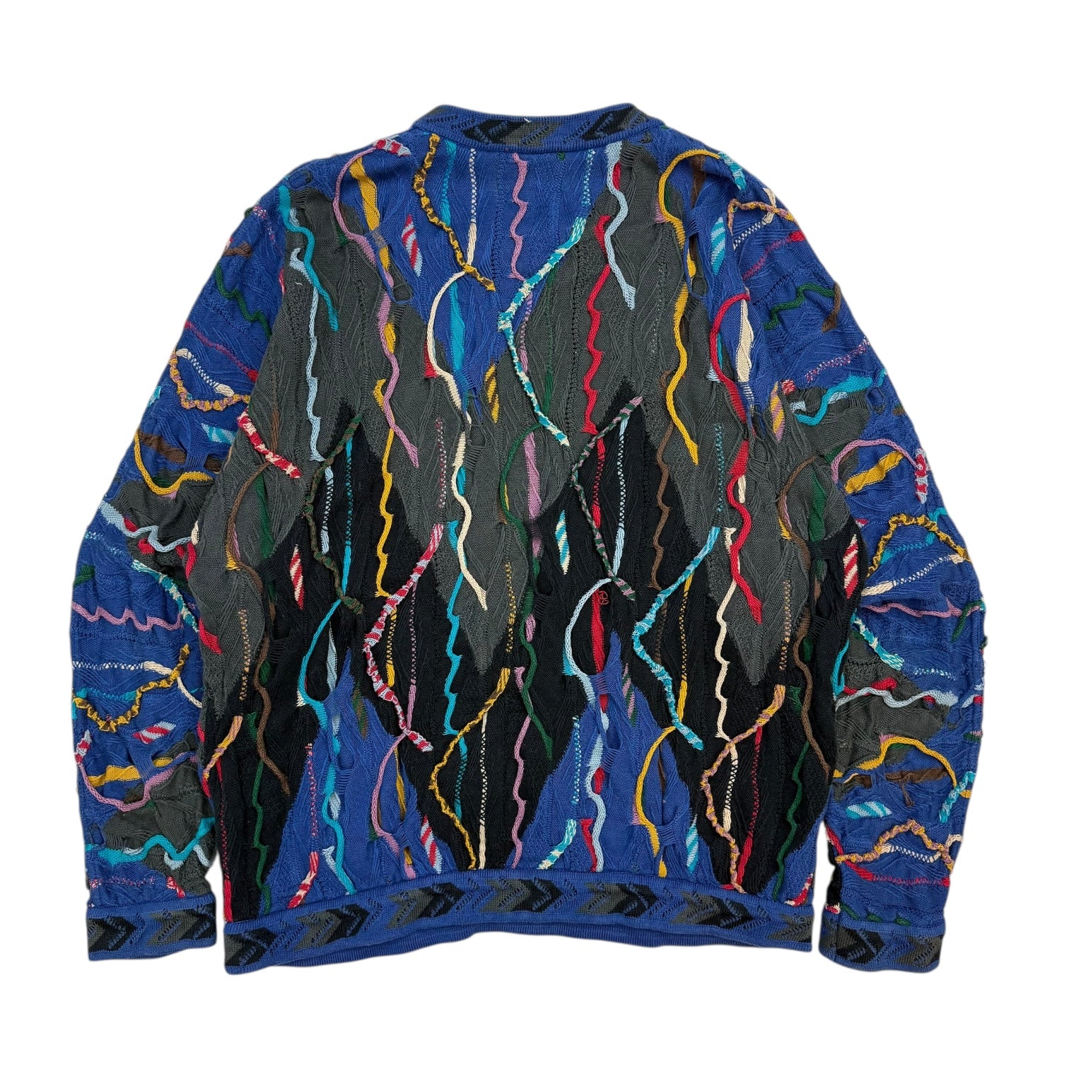 Vintage Coogi Australia Cable Knit Sweater Blue/Multicolour
