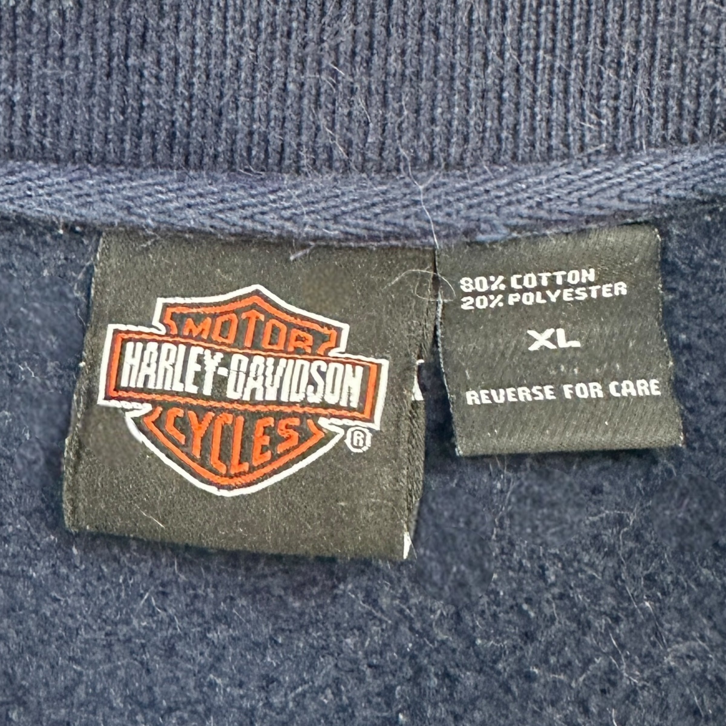 Vintage Harley Davidson Two Tone Crewneck Navy/Grey