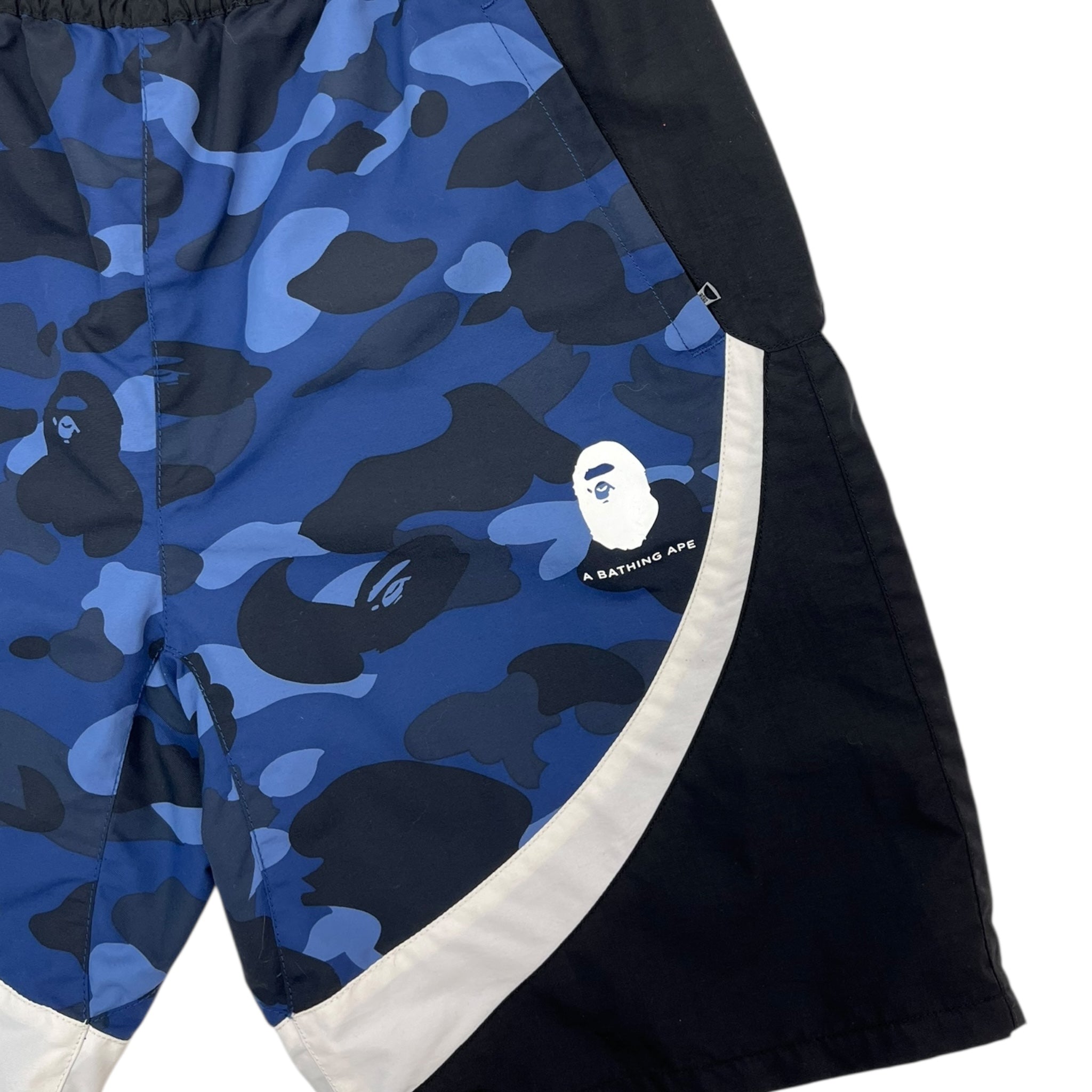 Bape Color Camo Color Block Shorts Blue