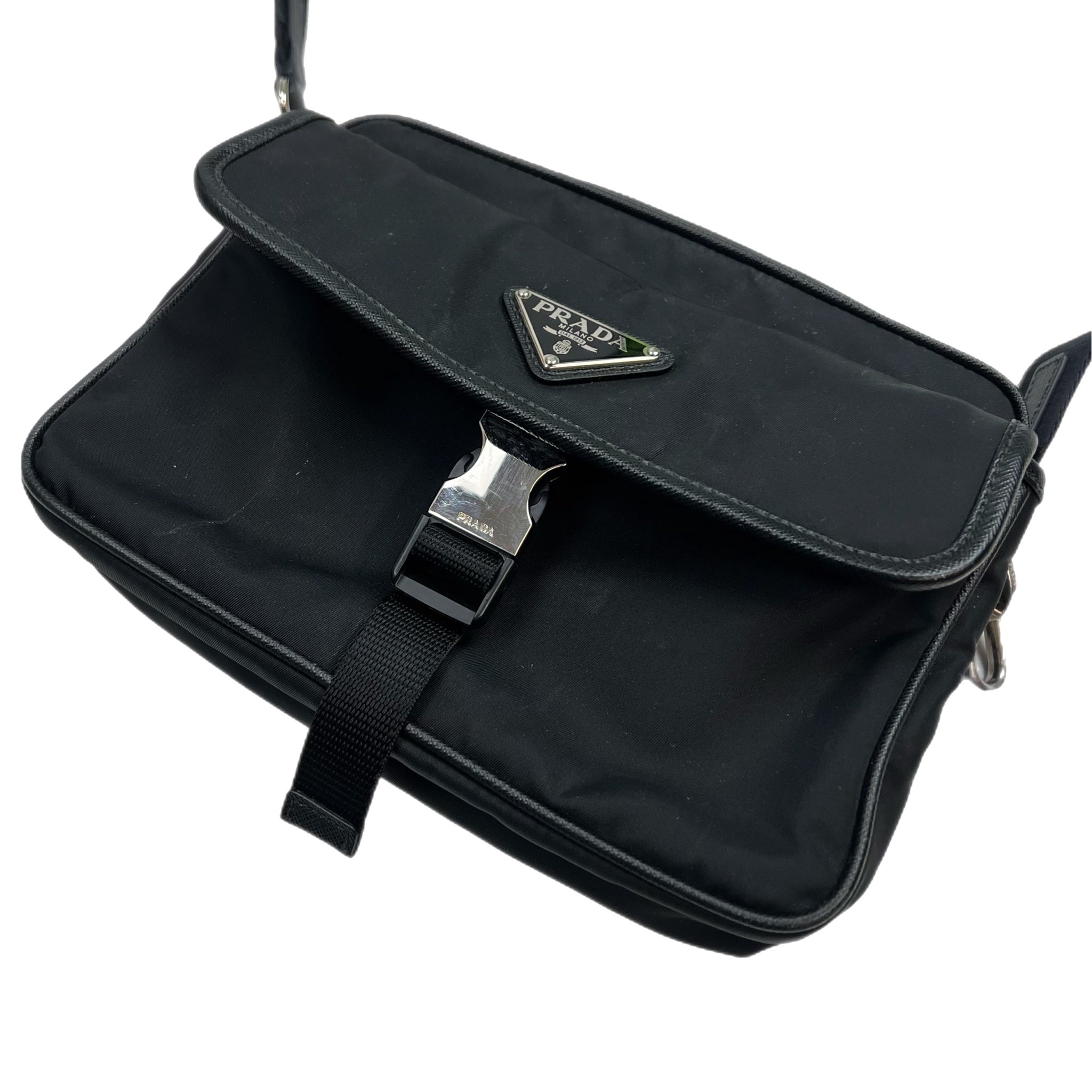 Prada Re-Nylon And Saffiano Leather Shoulder Bag
