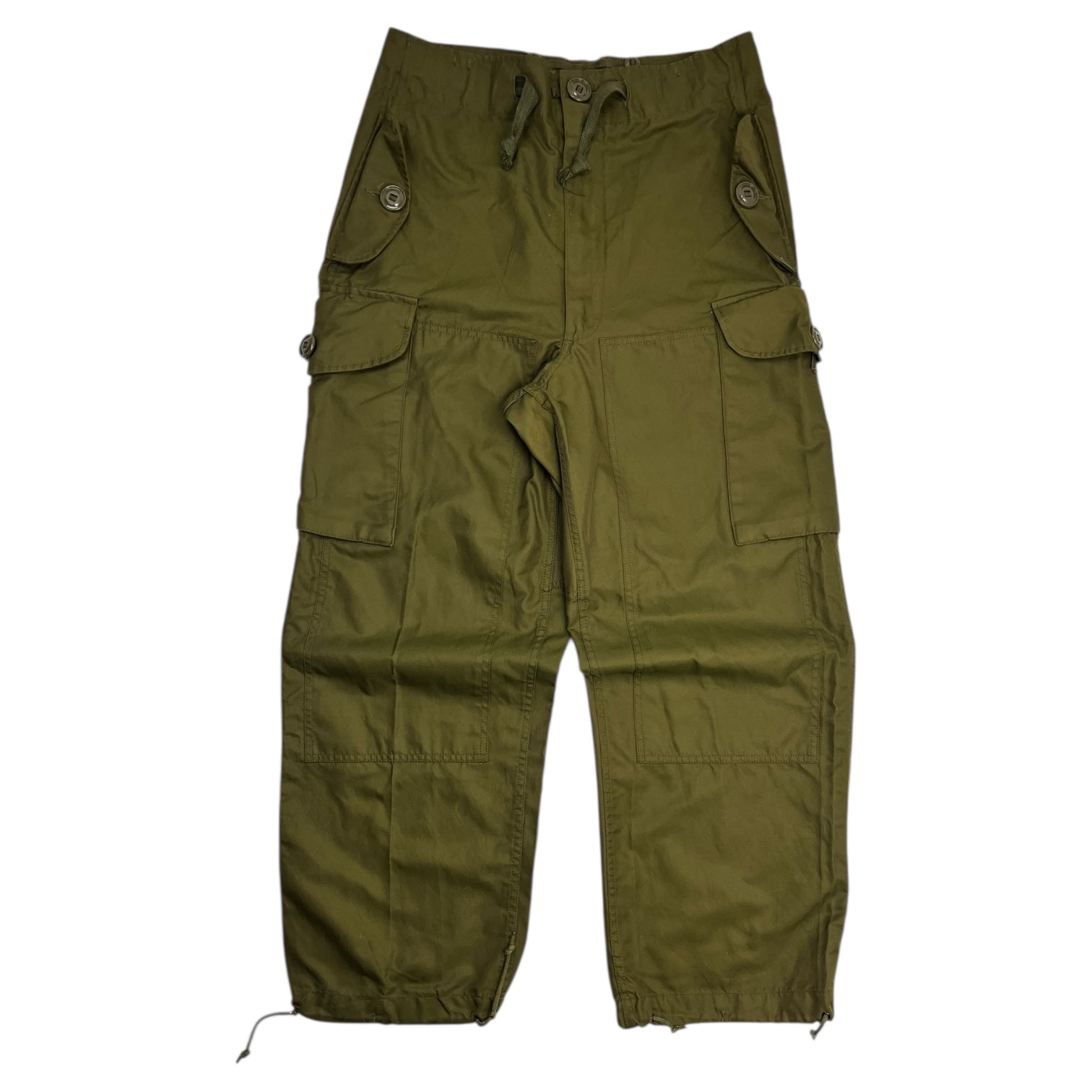 Vintage 1992 Military Wind Proof Cargo Trousers Dark Olive
