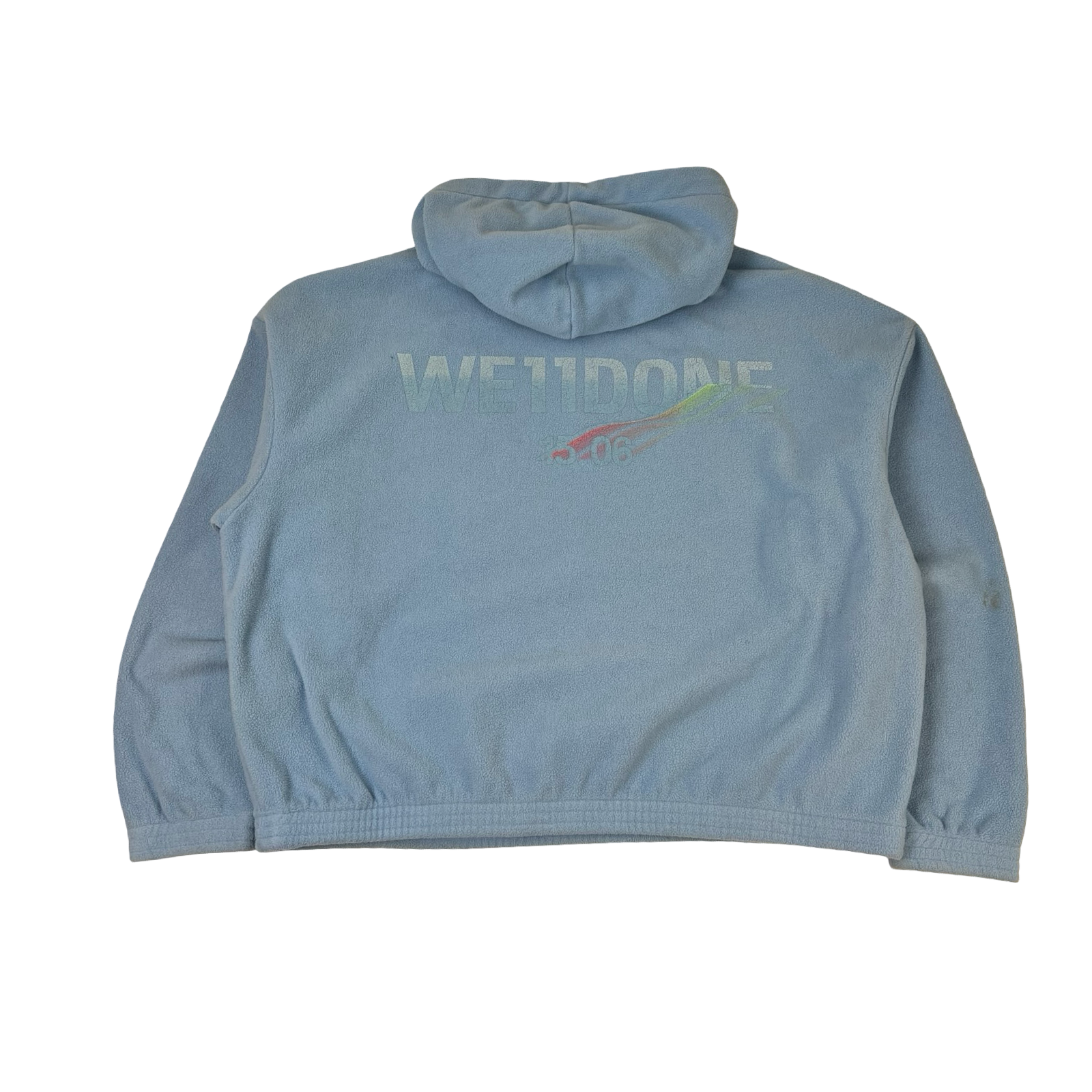 We11done Fleece Half-Zip Athleisure Hoodie Blue