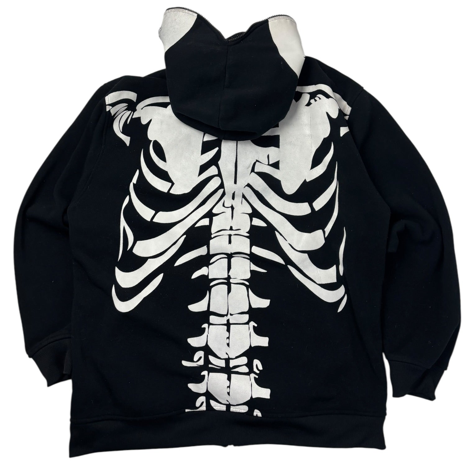 Vintage Y2K Mecca Skeleton Full-Zip Hoodie Black