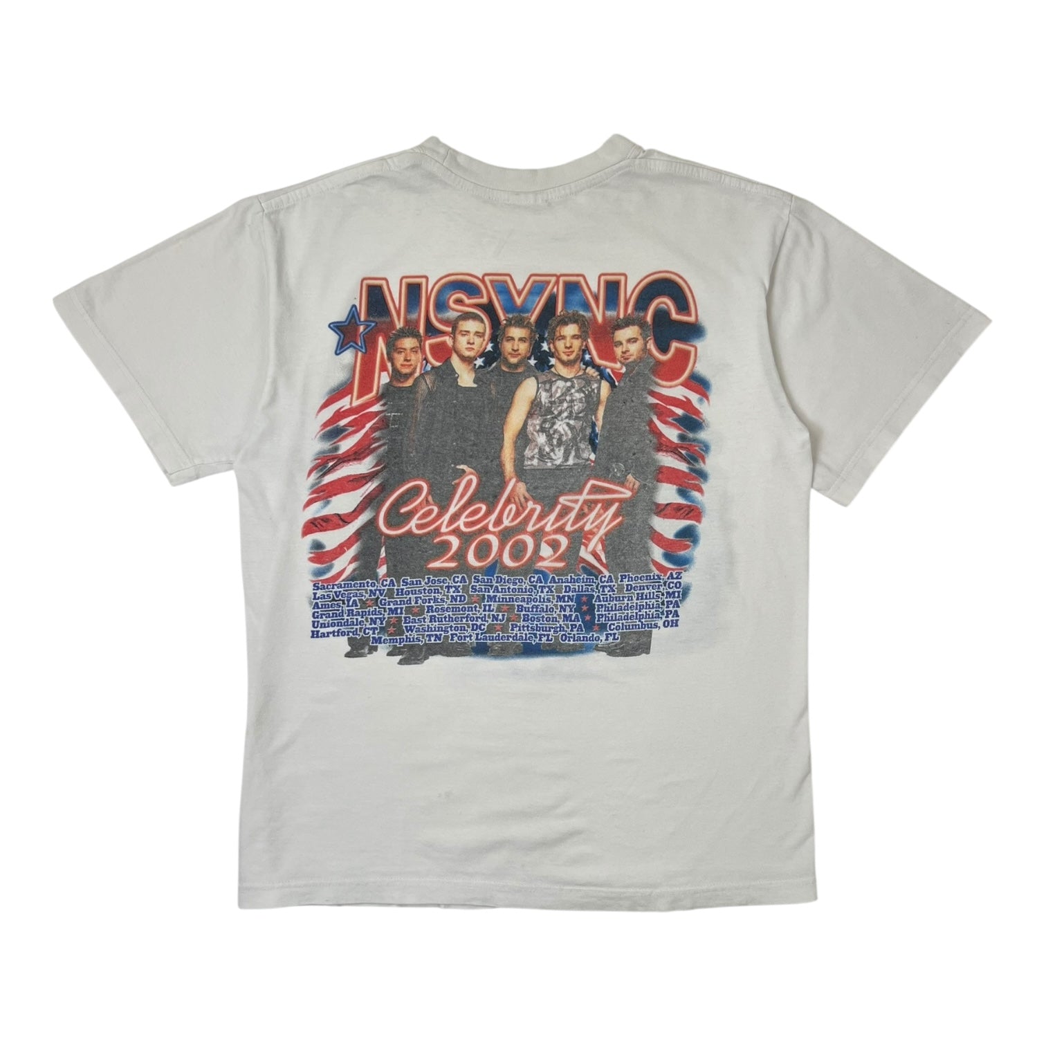 Vintage 2002 NSYNC Celebrity Tour T-Shirt White