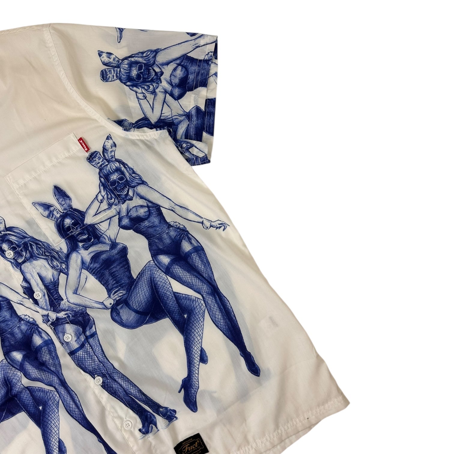 Fuct X Death Bunny Aloha Button Up Shirt White