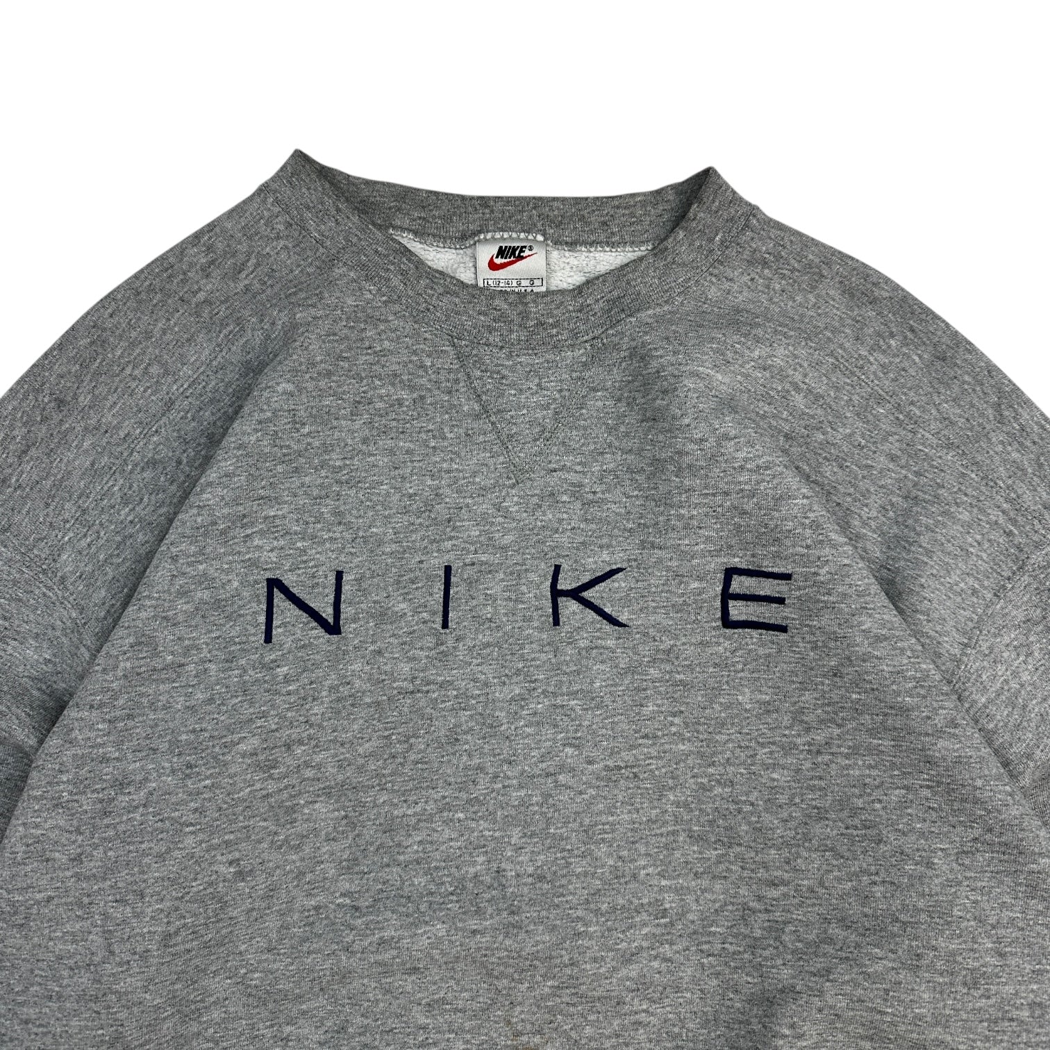 Vintage Nike Spellout Crewneck Grey/Navy