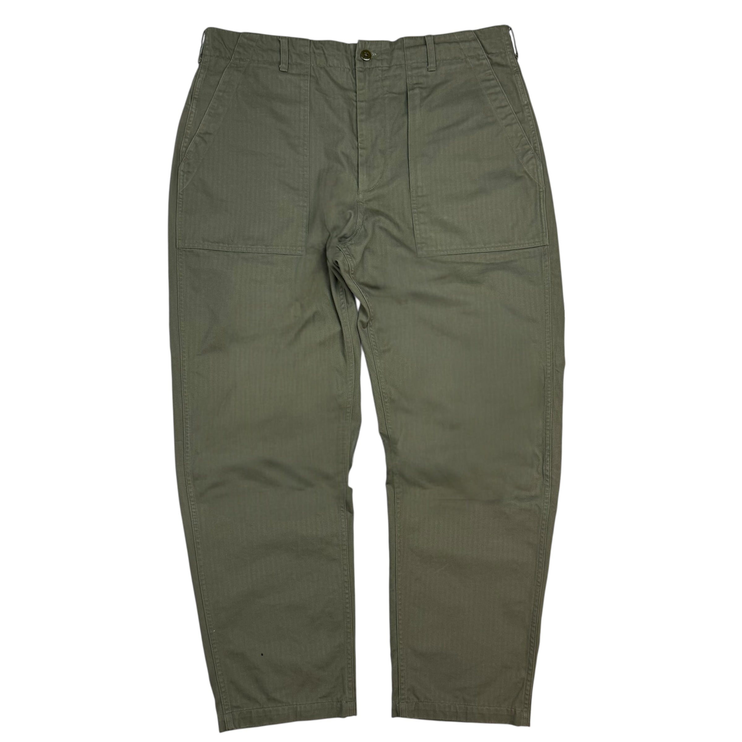 Engineered Garments Cotton Herringbone Twill Fatigue Pants Green