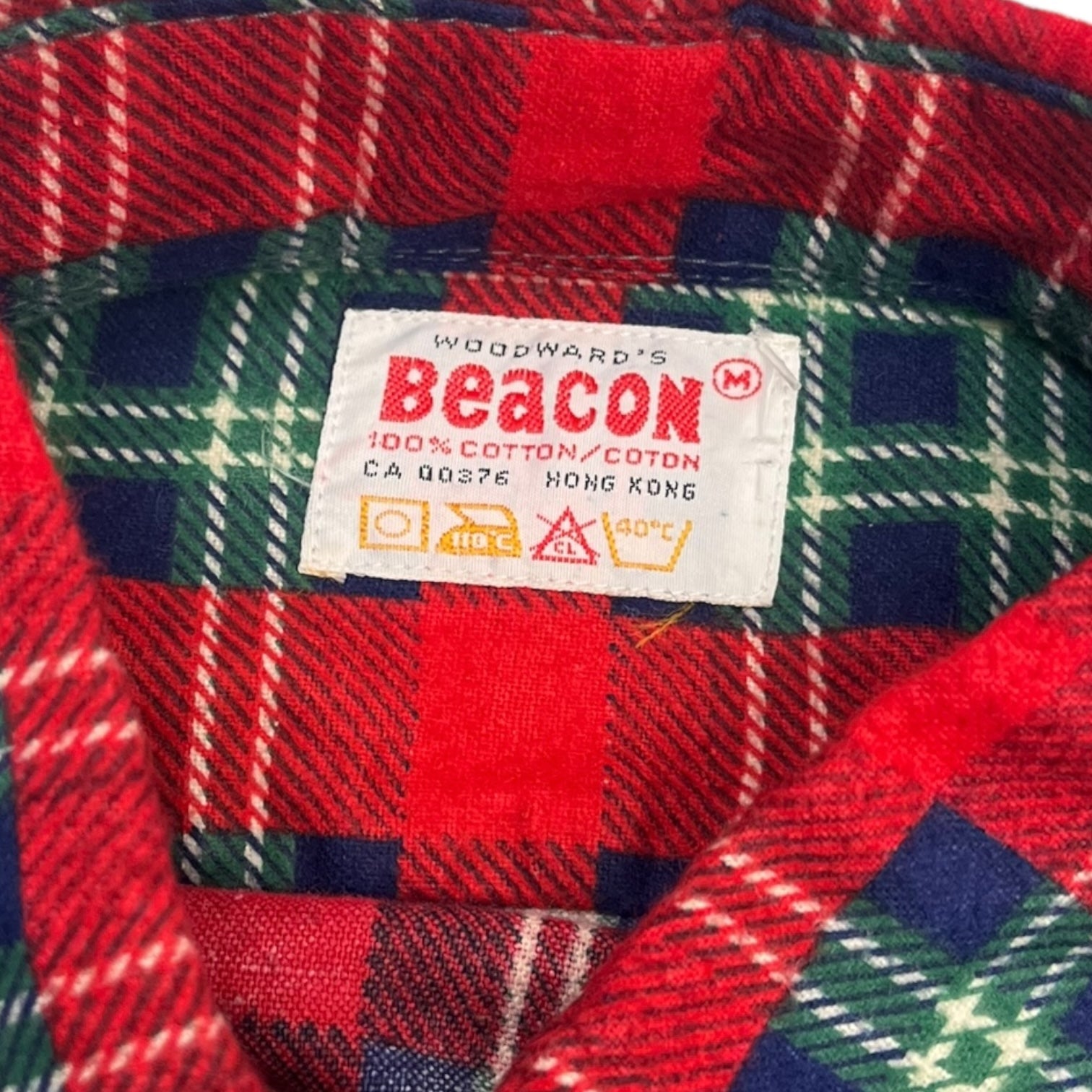 Vintage Woodward's Beacon Cotton Flannel Shirt Green/Red