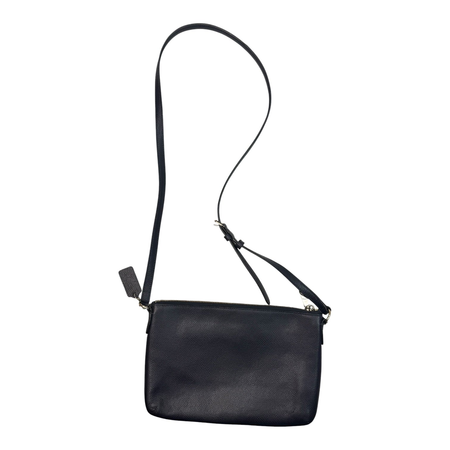 (W) Vintage Coach Leather CrossBody Bag Black