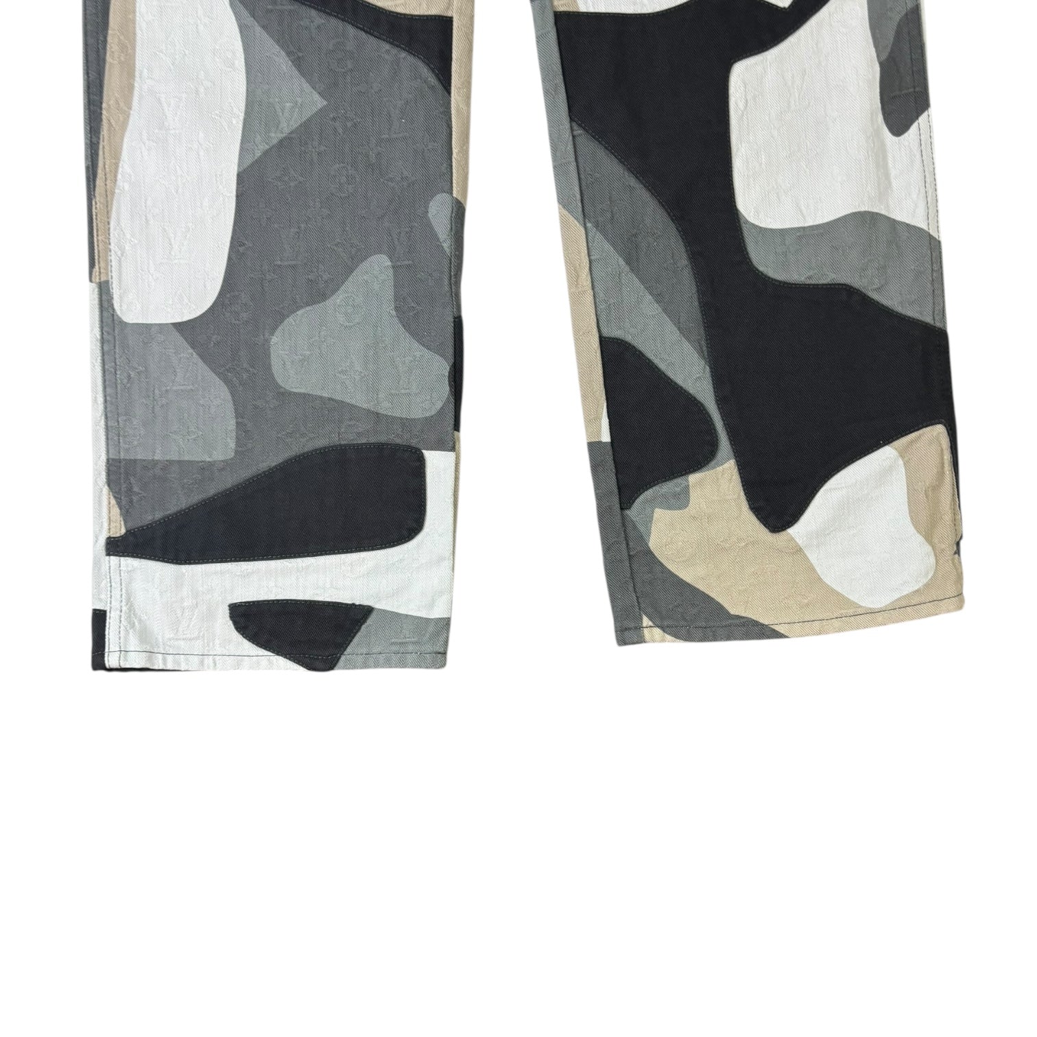 Louis Vuitton x Kid Super Patchwork Portrait Denim Pant Grey