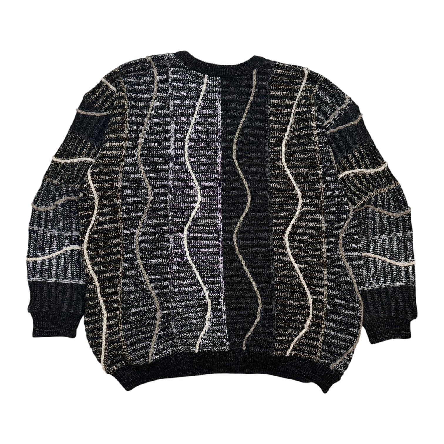 Vintage Tundra Cable Knit Sweater Black/Grey
