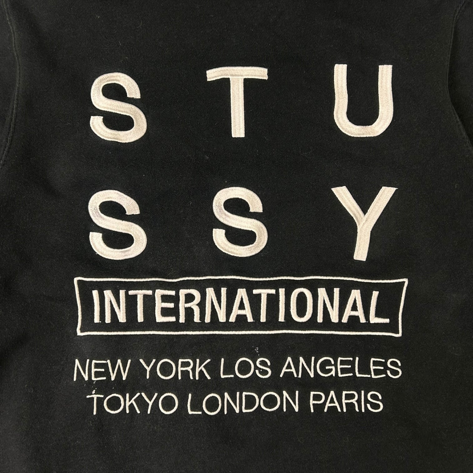 Stussy International Embroidered Hoodie Black