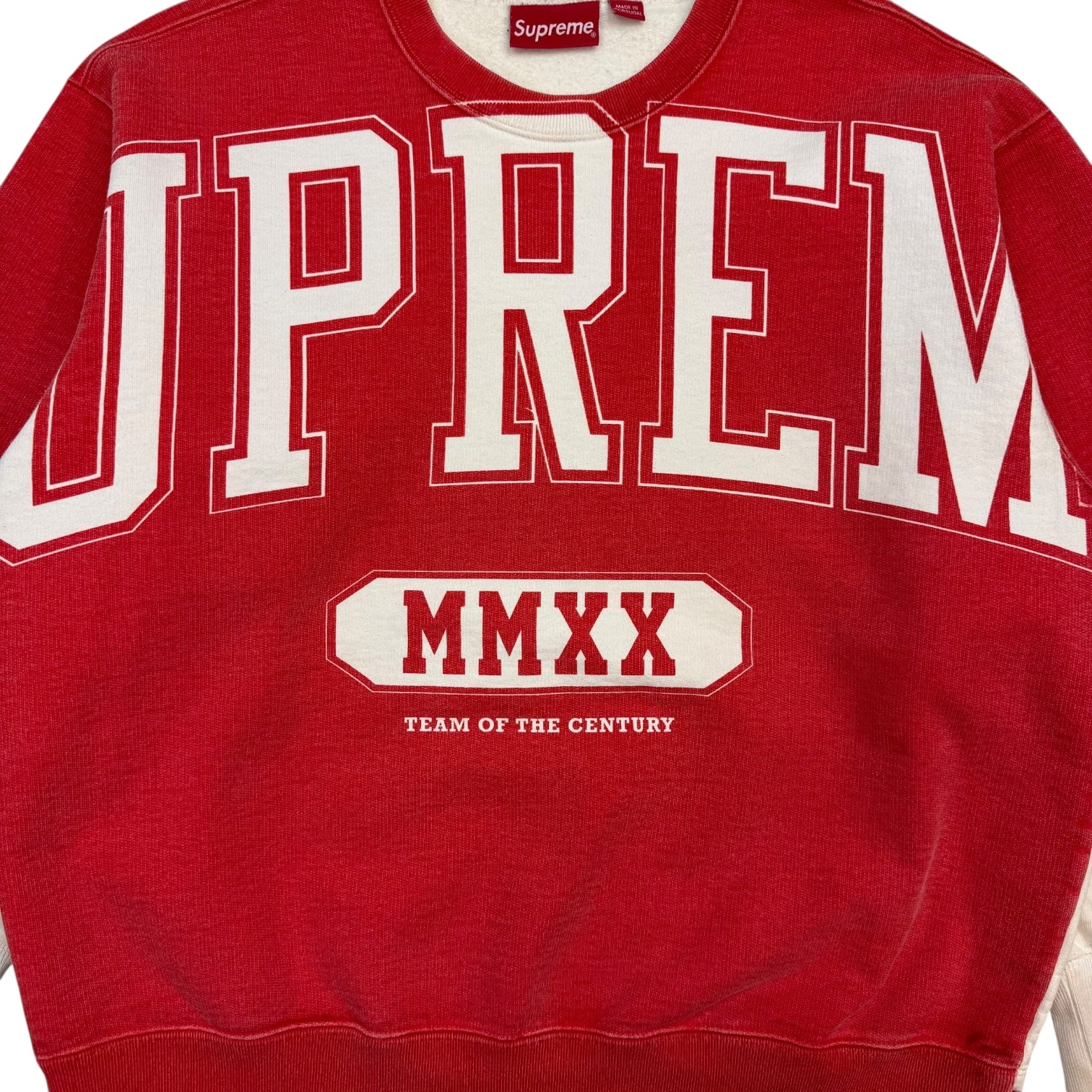 Supreme Overprint Crewneck Red/White