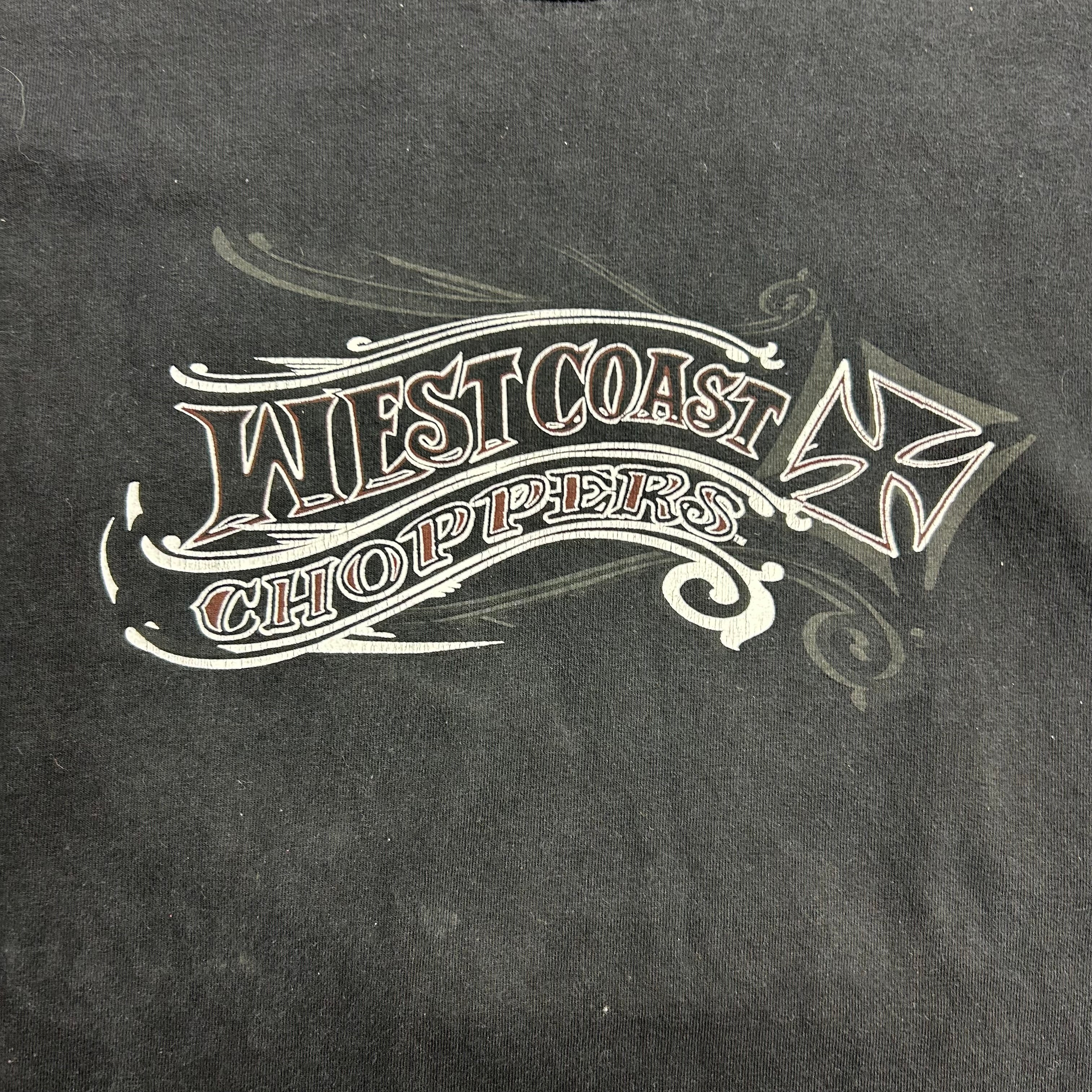 Vintage Y2K West Coast Choppers Spell Out Big Bike Tee