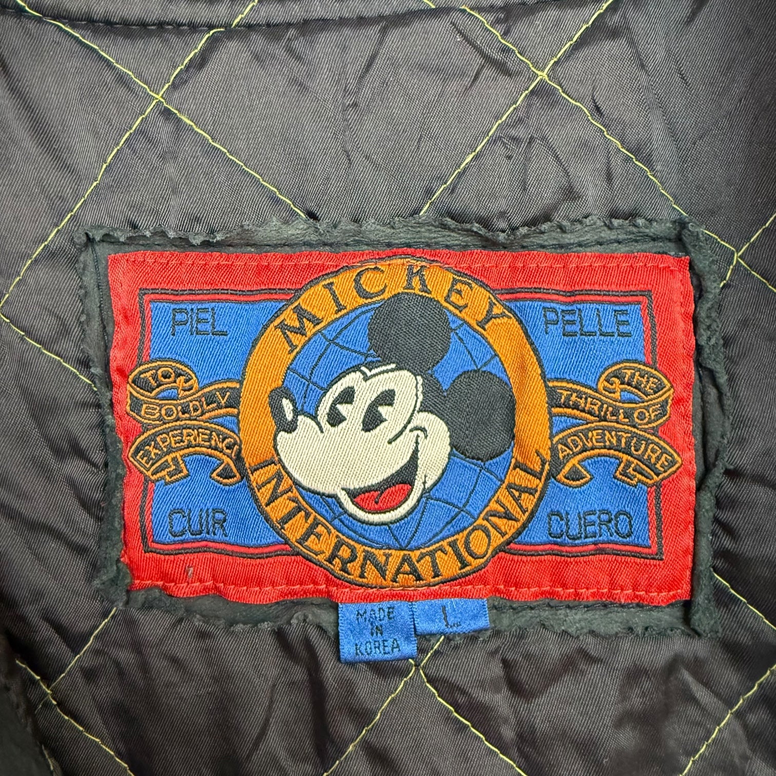 1990s Disney Mickey Mouse International Leather Jacket Black