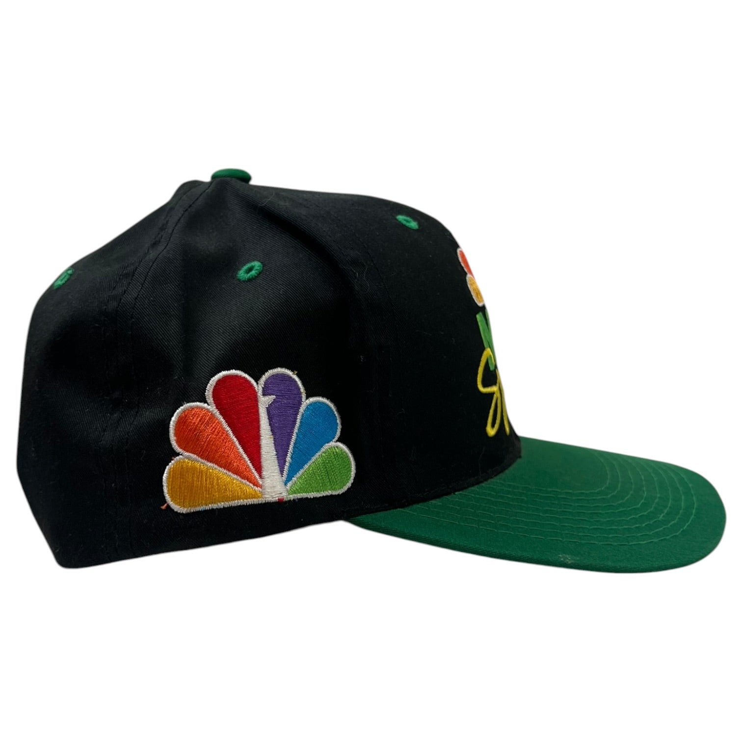 Vintage 90’s NBC Snapback Hat Black/Green