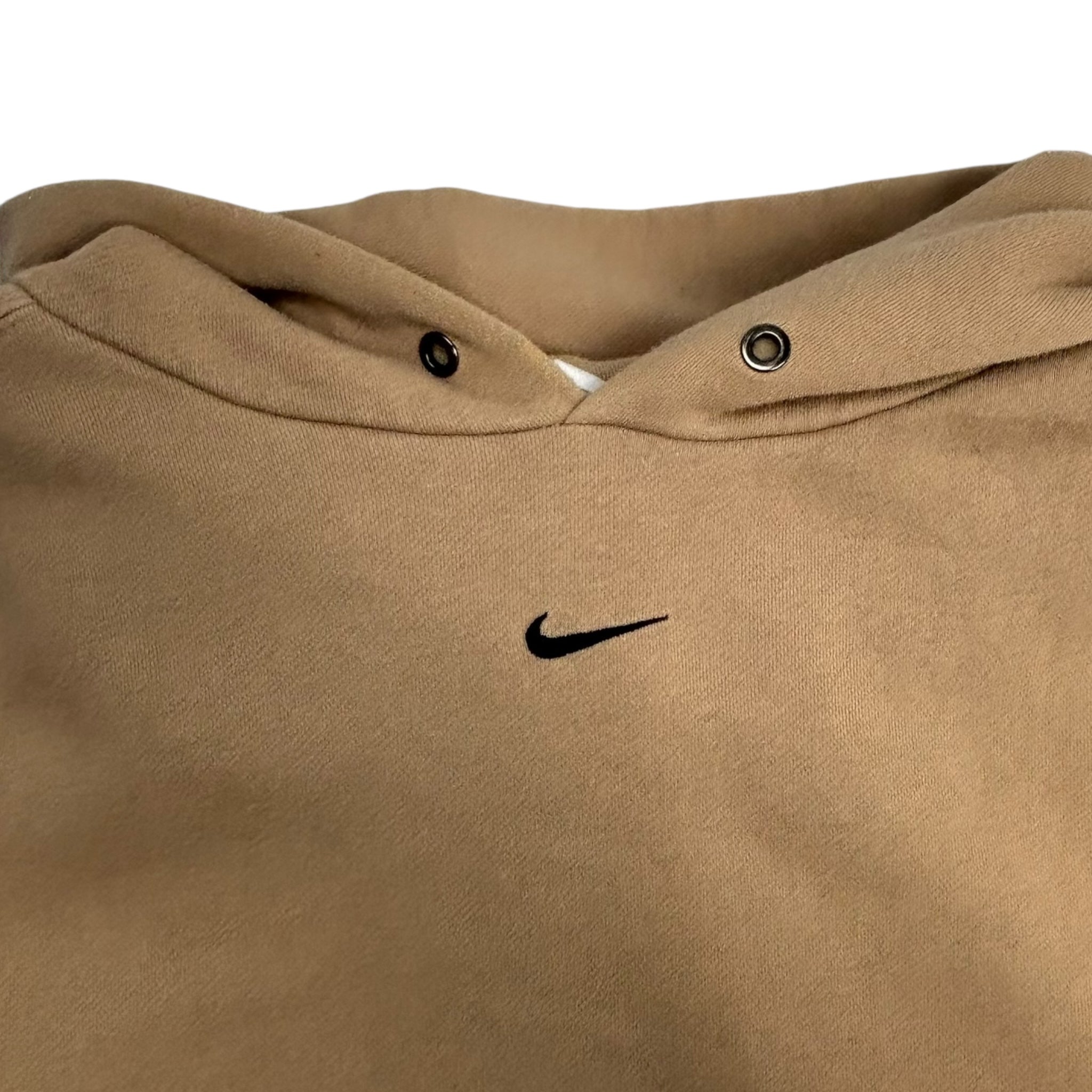 Vintage Nike Centre Swoosh Pullover Hoodie Tan