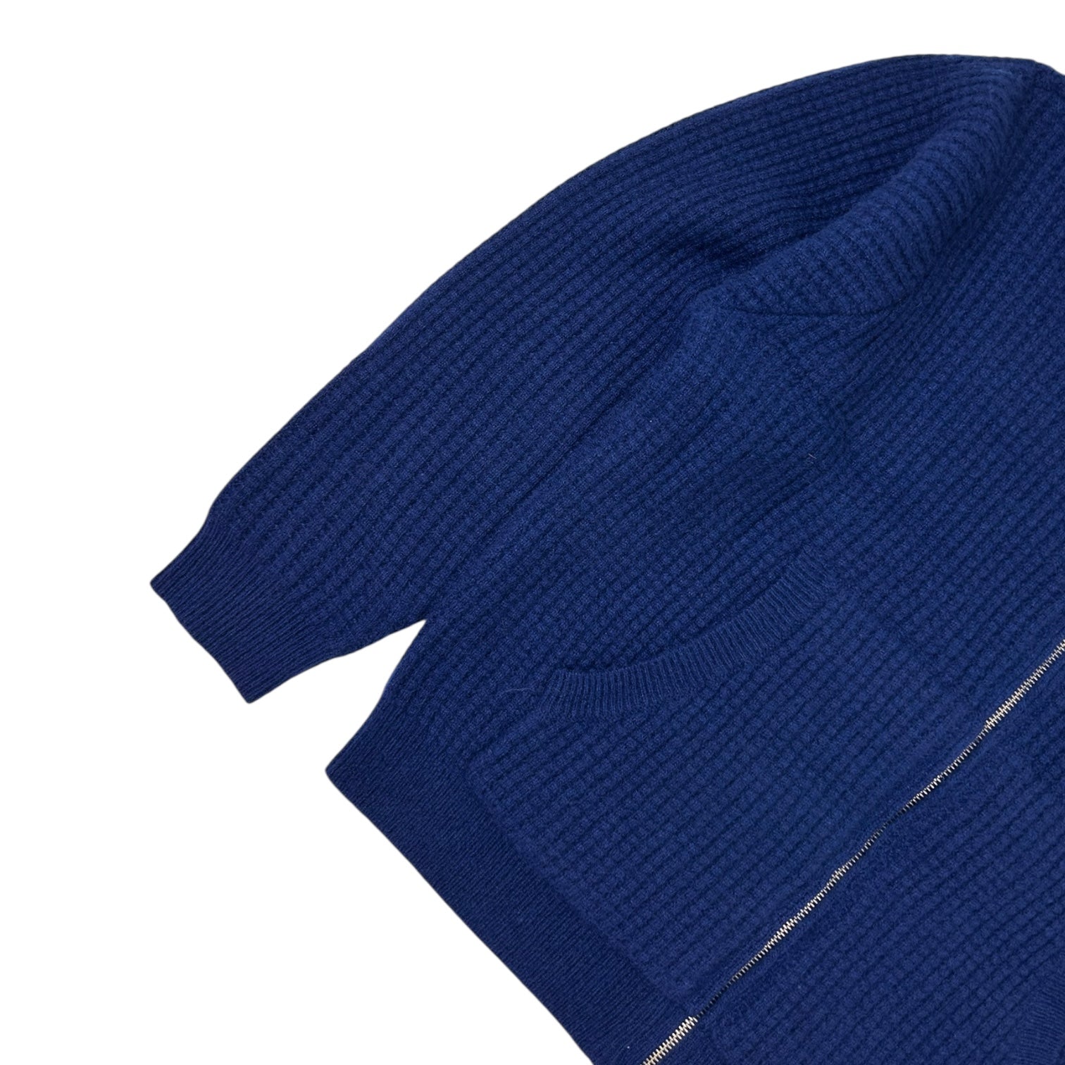 Stussy Waffle Cashmere Zip Up Hoodie Navy