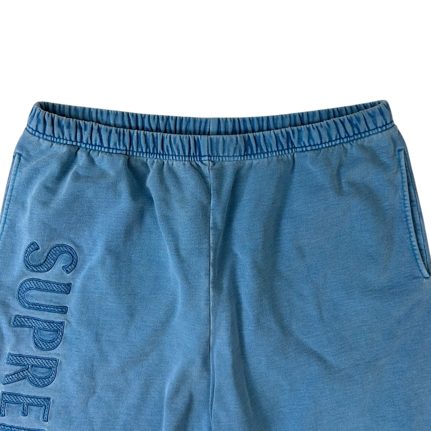 Supreme Leg Embroidery Sweatshort Blue