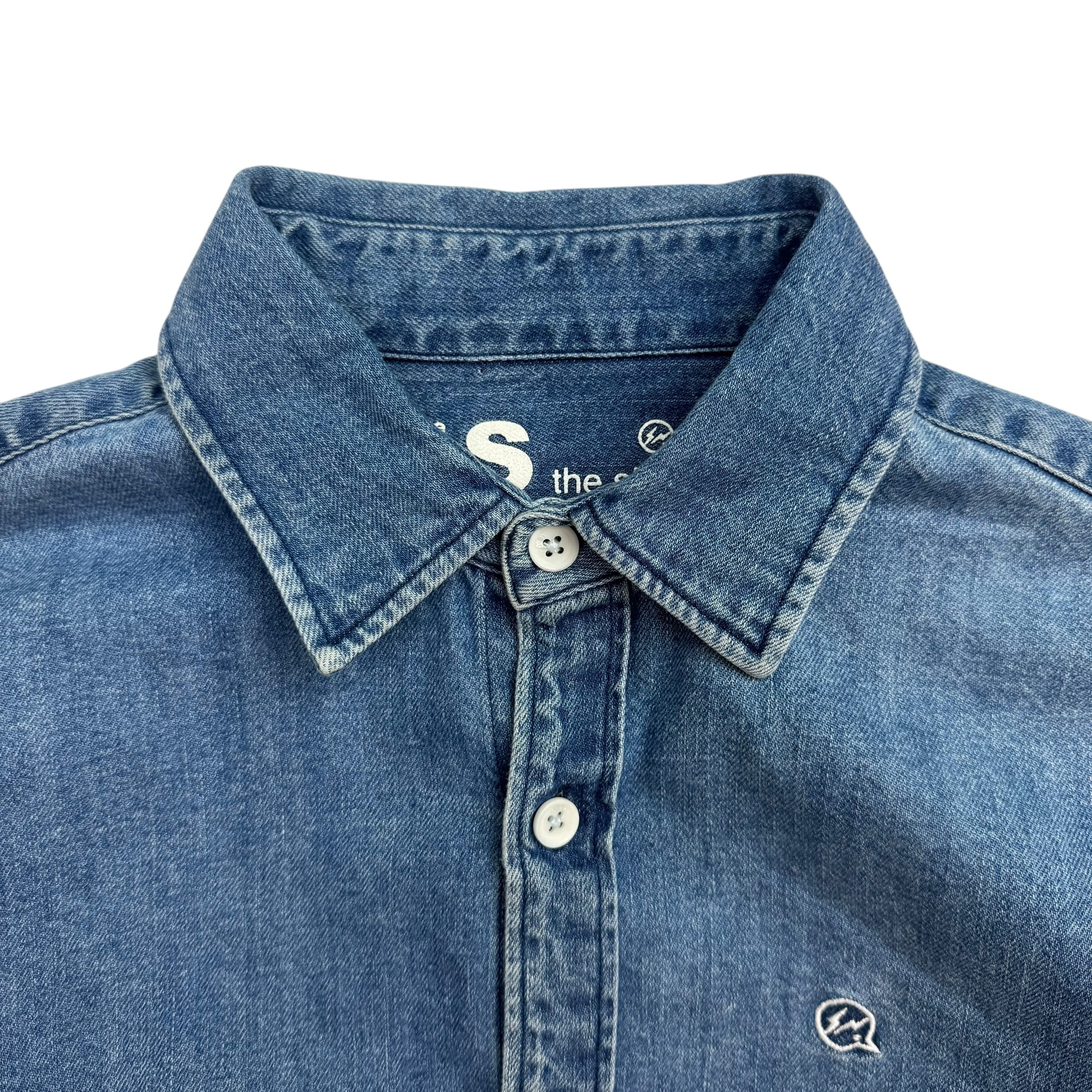 Vanquish X Fragment Denim Button Up Jacket Blue