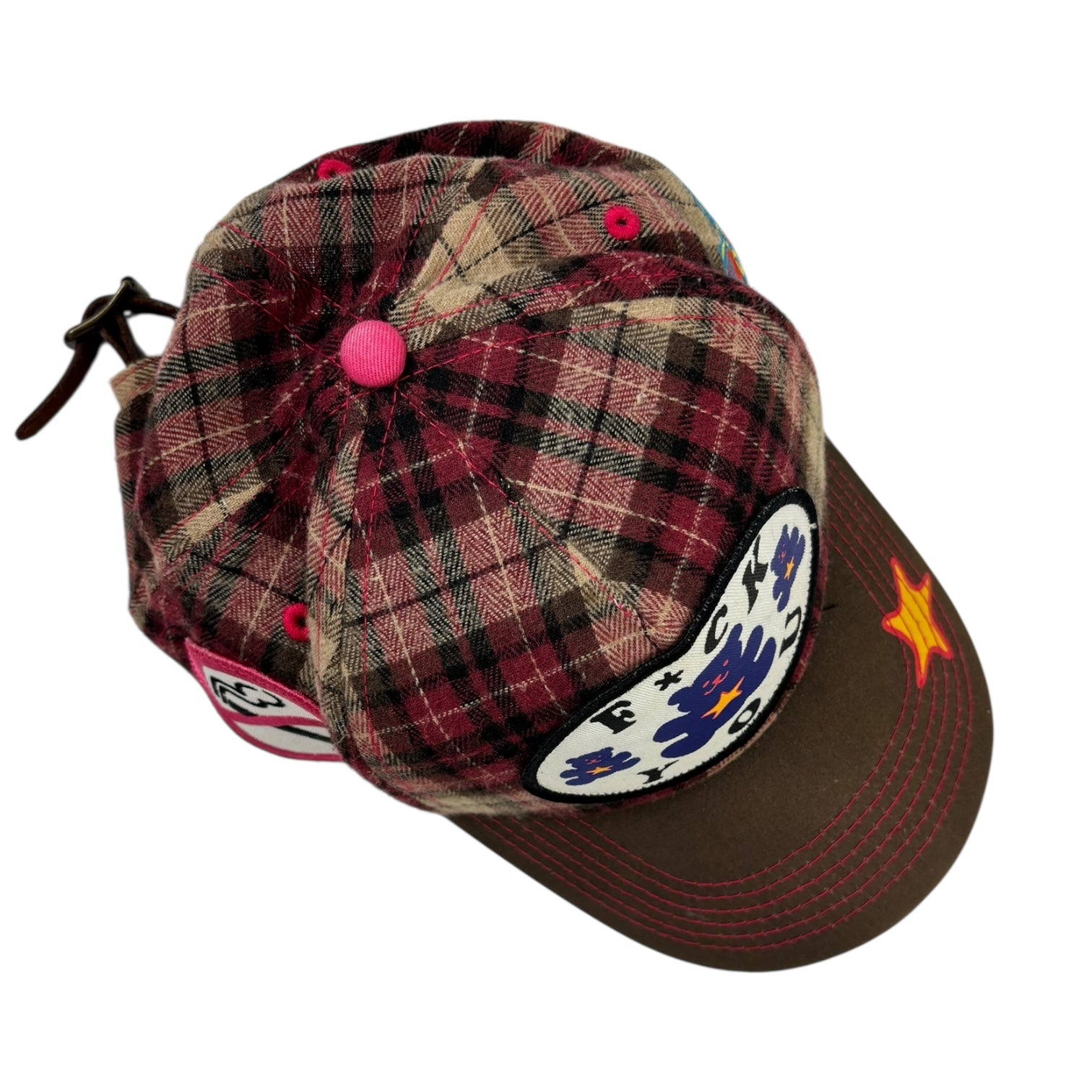 (W) Beepy Bella “F*ck You” Plaid Trucker Hat