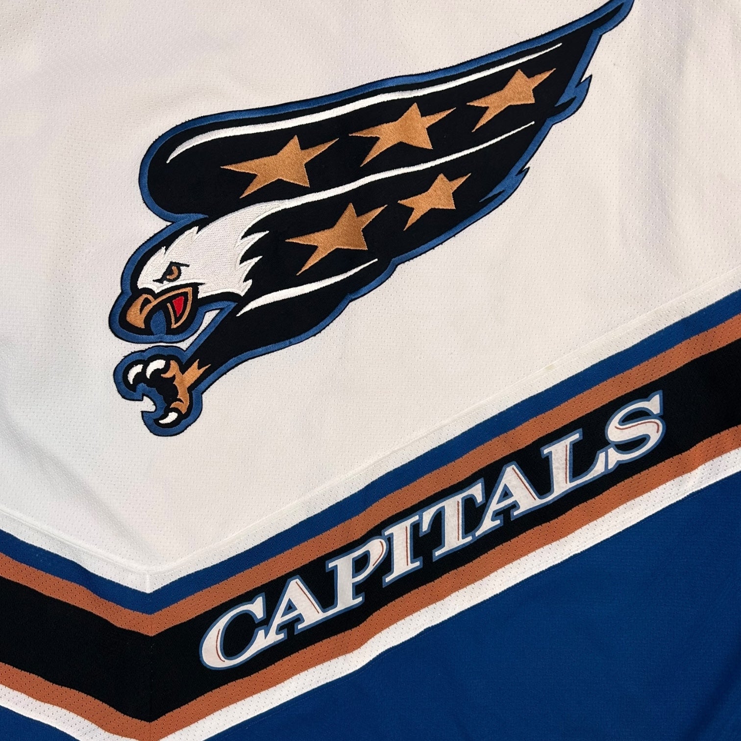 Vintage CCM Washington Capitals Screaming Eagle Away Jersey White