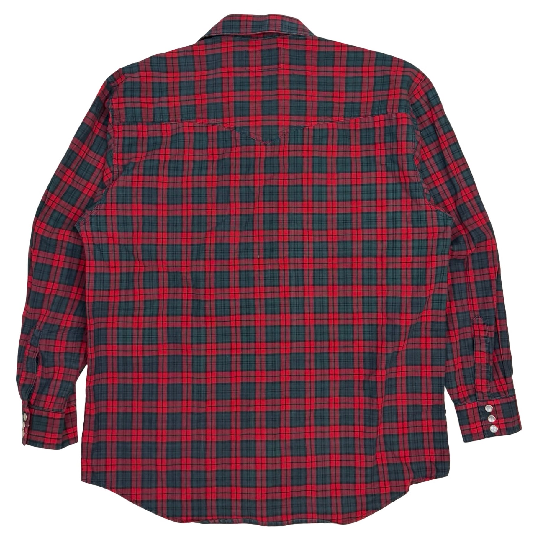 Vintage Grand Canyon Plaid Snap Button Flannel Shirt Red/Green