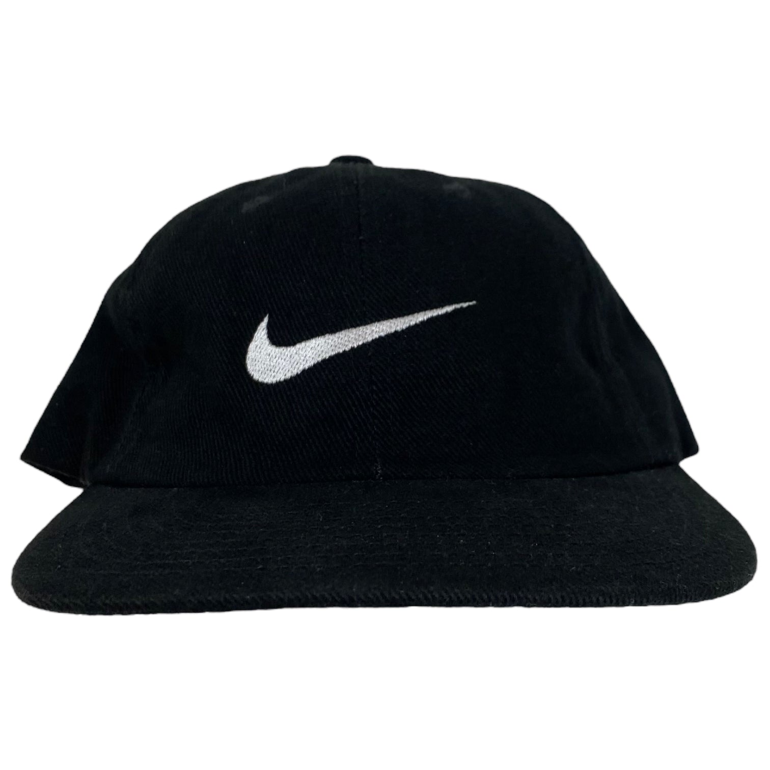 Vintage Nike Swoosh Strapback Hat Black