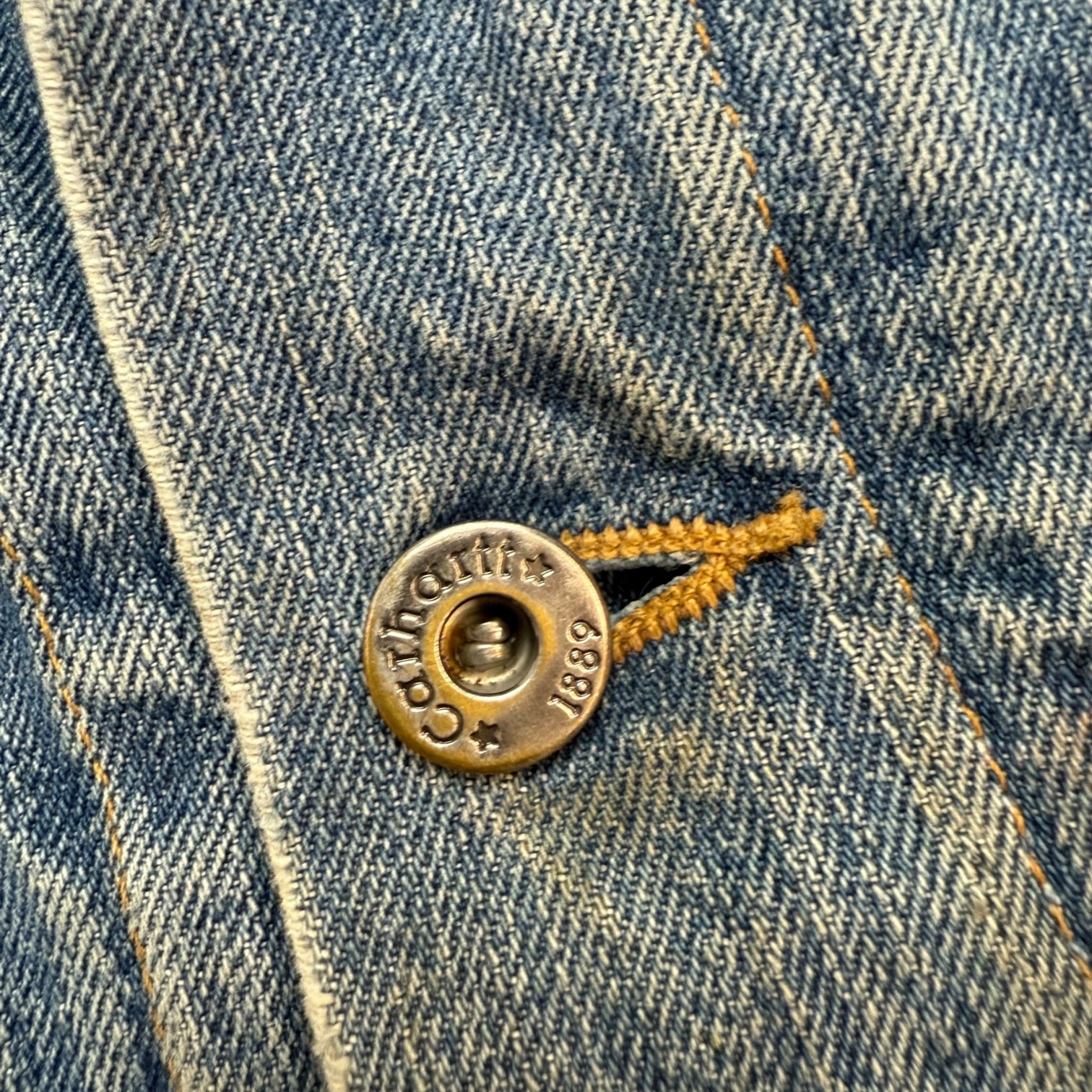 Vintage Carhartt Sherpa Lined Denim Jacket Blue