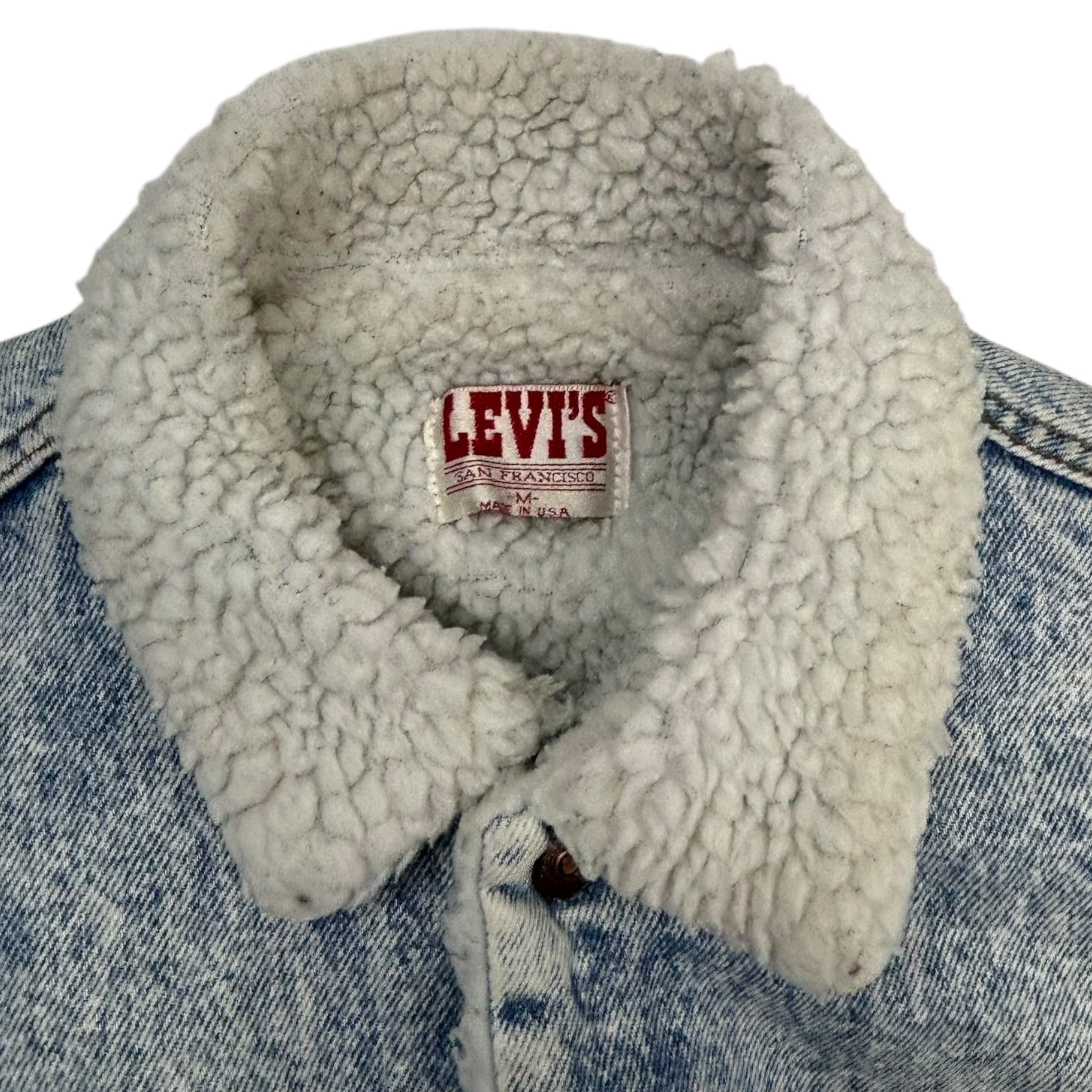 Vintage Levi’s Light Wash Denim Sherpa Jacket