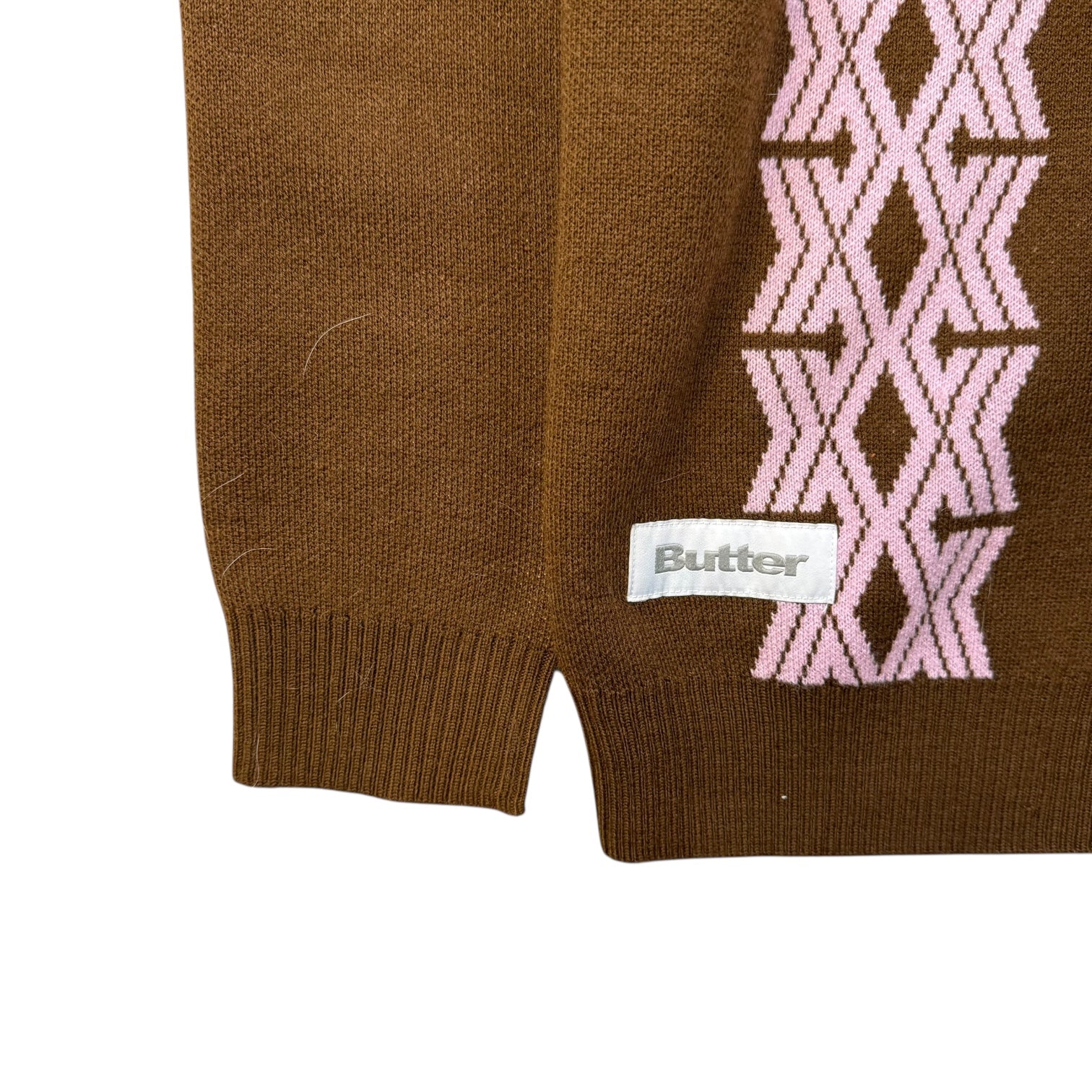 Butter Goods Club Knit Cardigan Brown/Pink