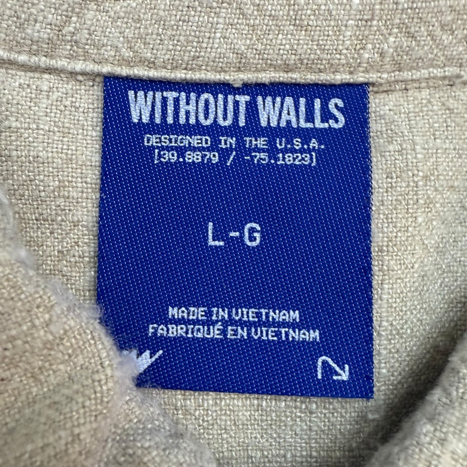 Without Walls Textured Linen Button Up Shirt Cream