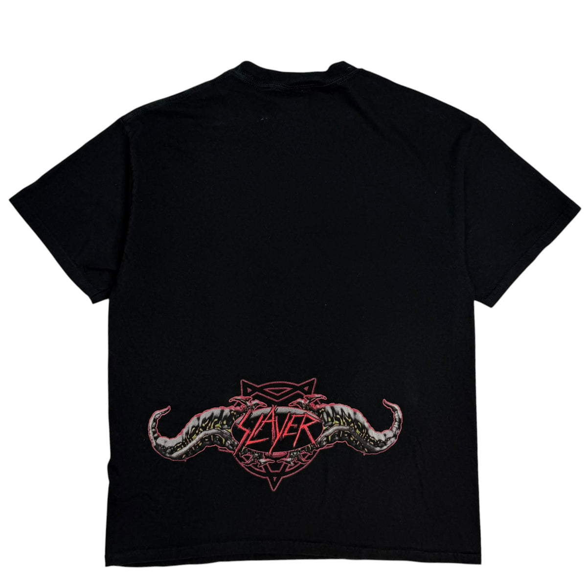 2003 Slayer Demon Head Pentagram Tee Faded Black