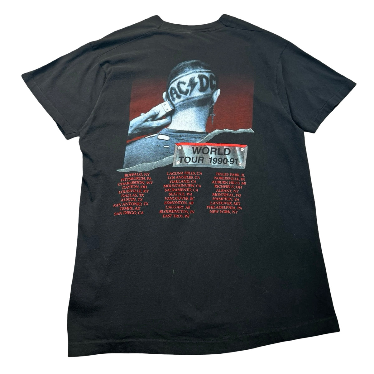Vintage 1991 AC/DC “Back In Black” World Tour T-Shirt Black