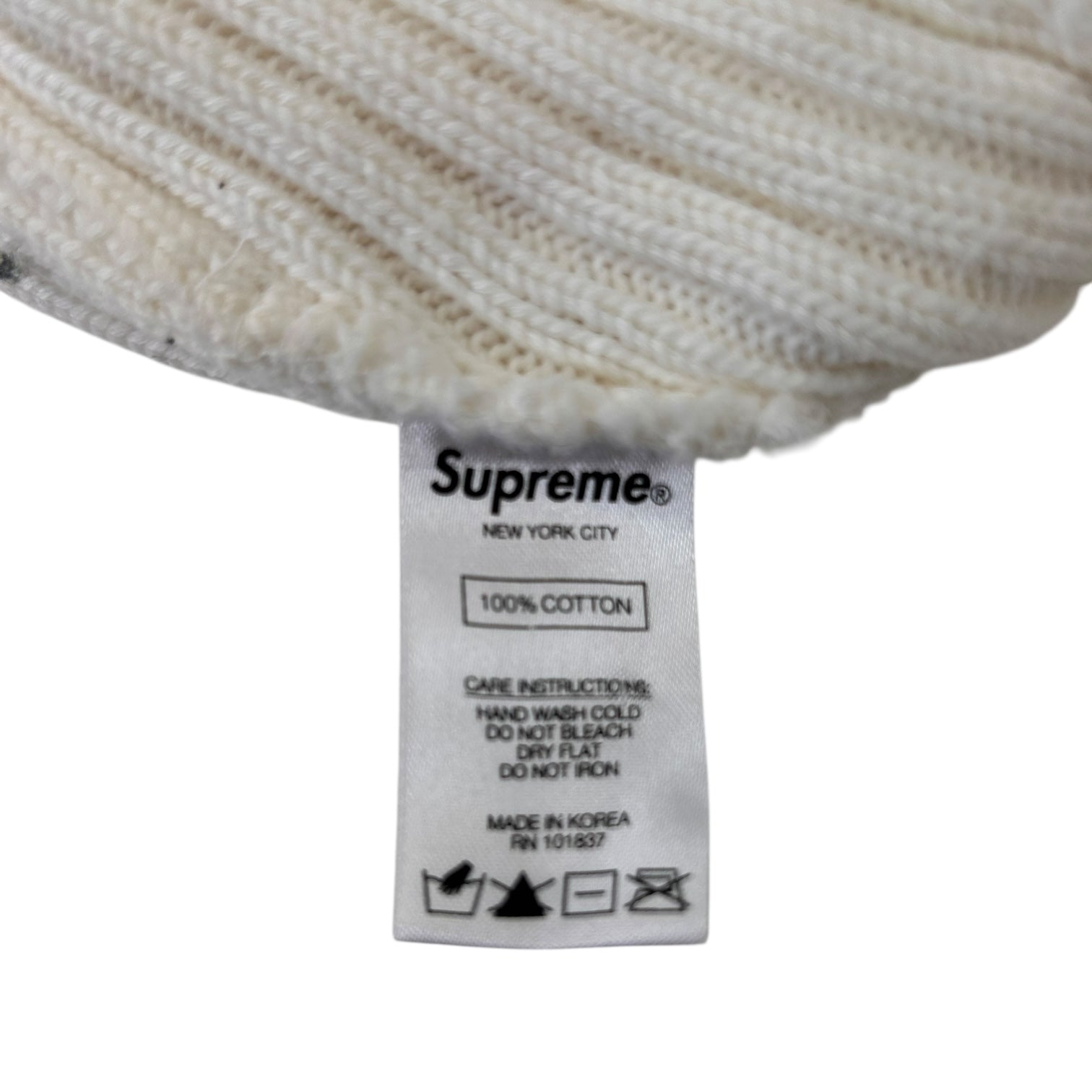 Supreme Overdyed Toque White
