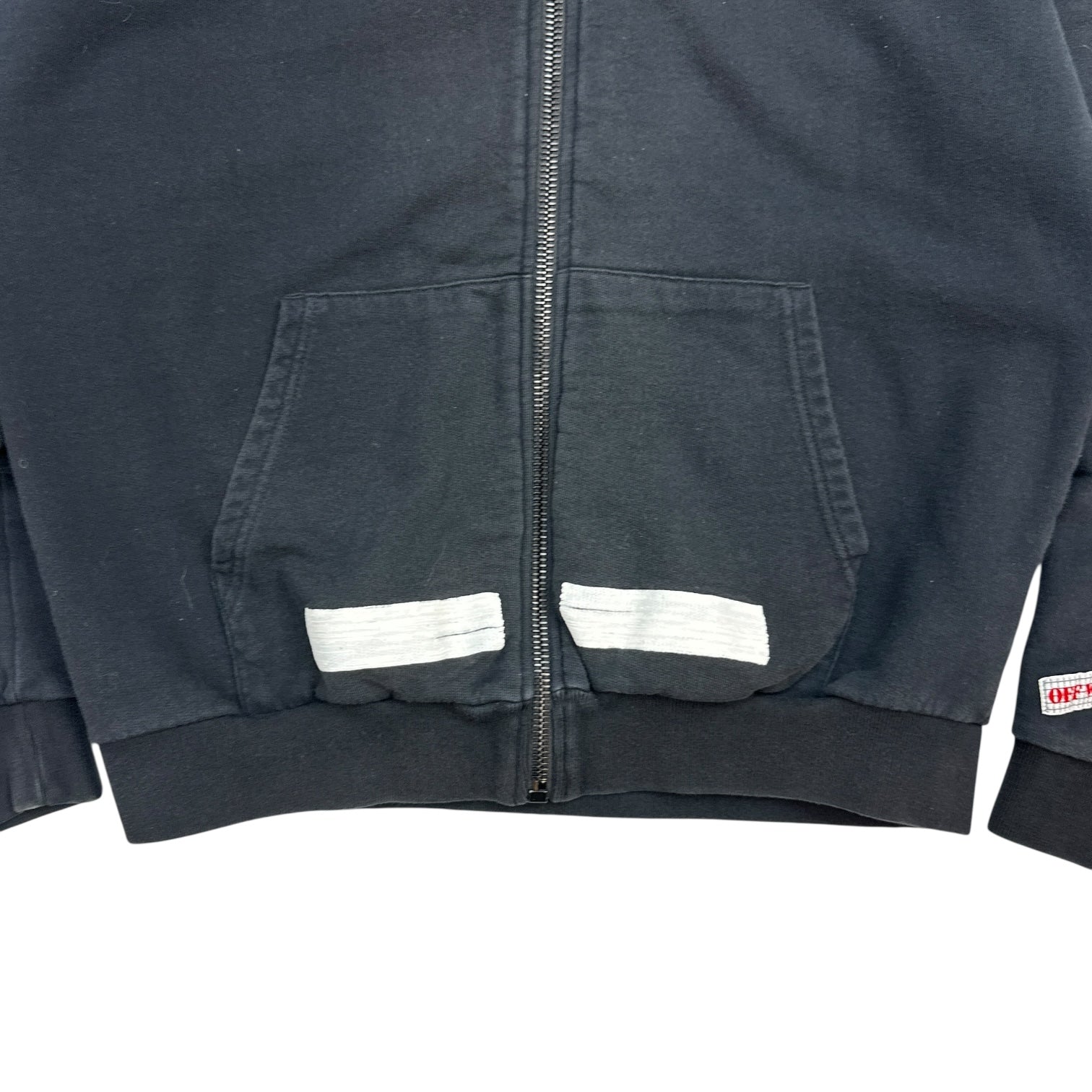 Off-White Paint Brush Zip Up Hoodie Black