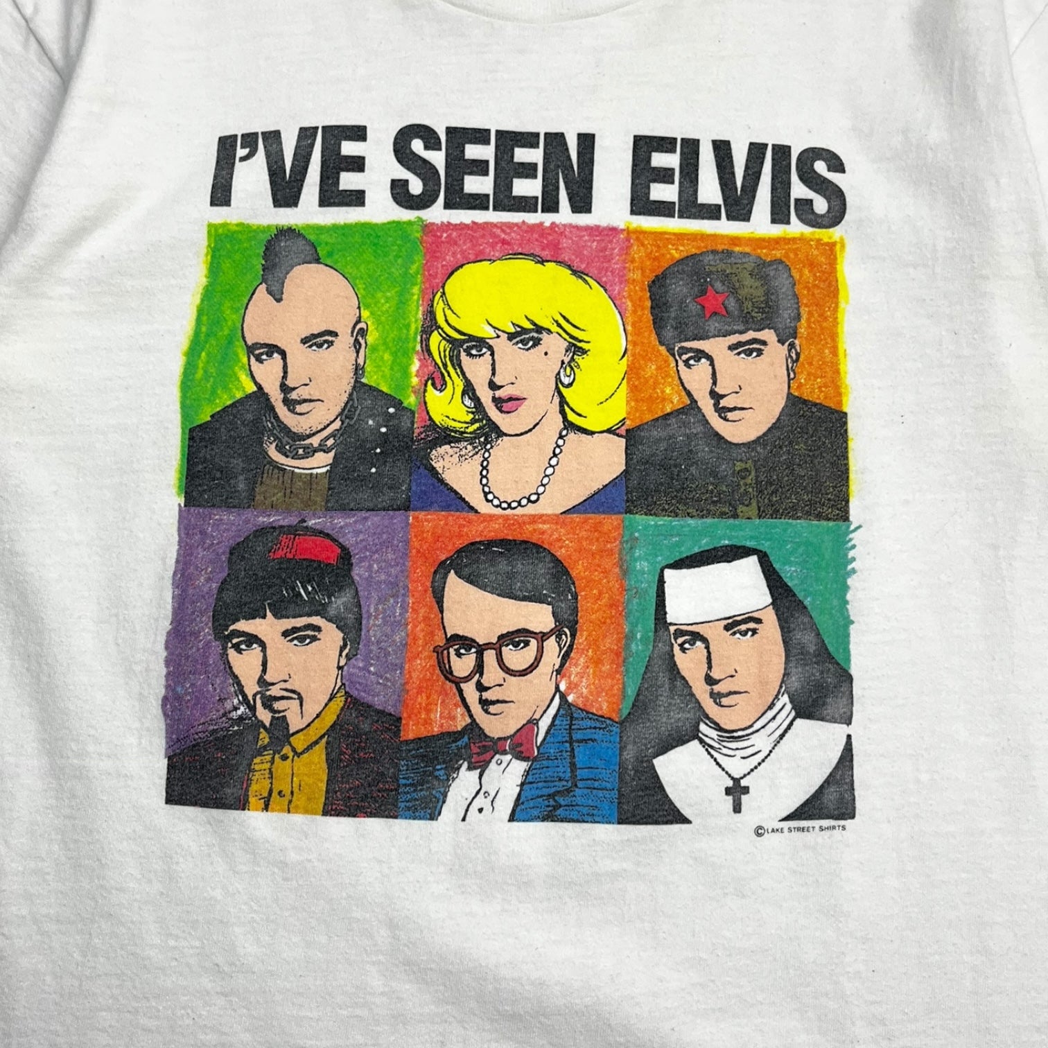 Vintage Elvis Presley Faces Tee White