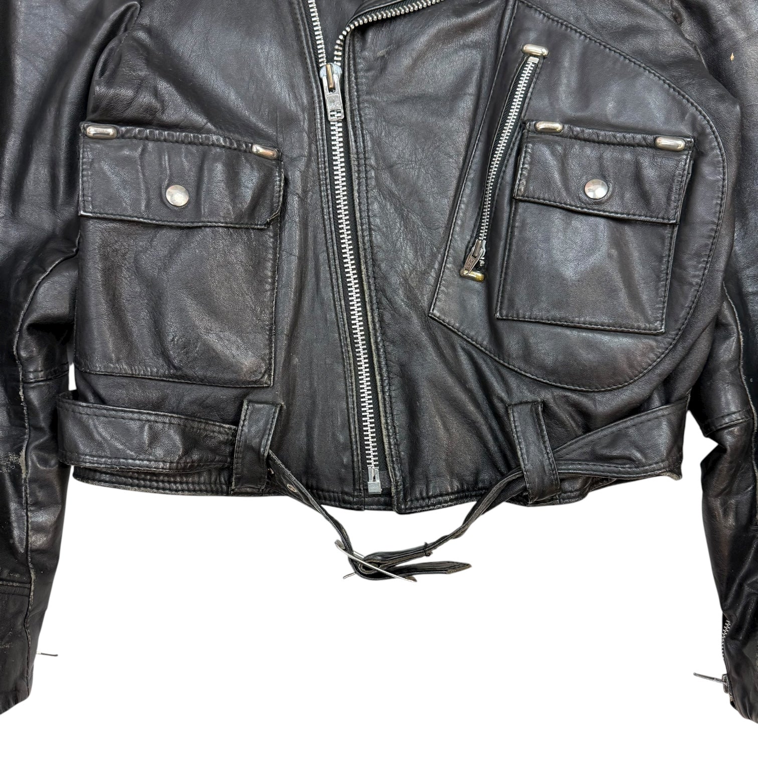 Vintage Bristol Leather Moto Jacket Black