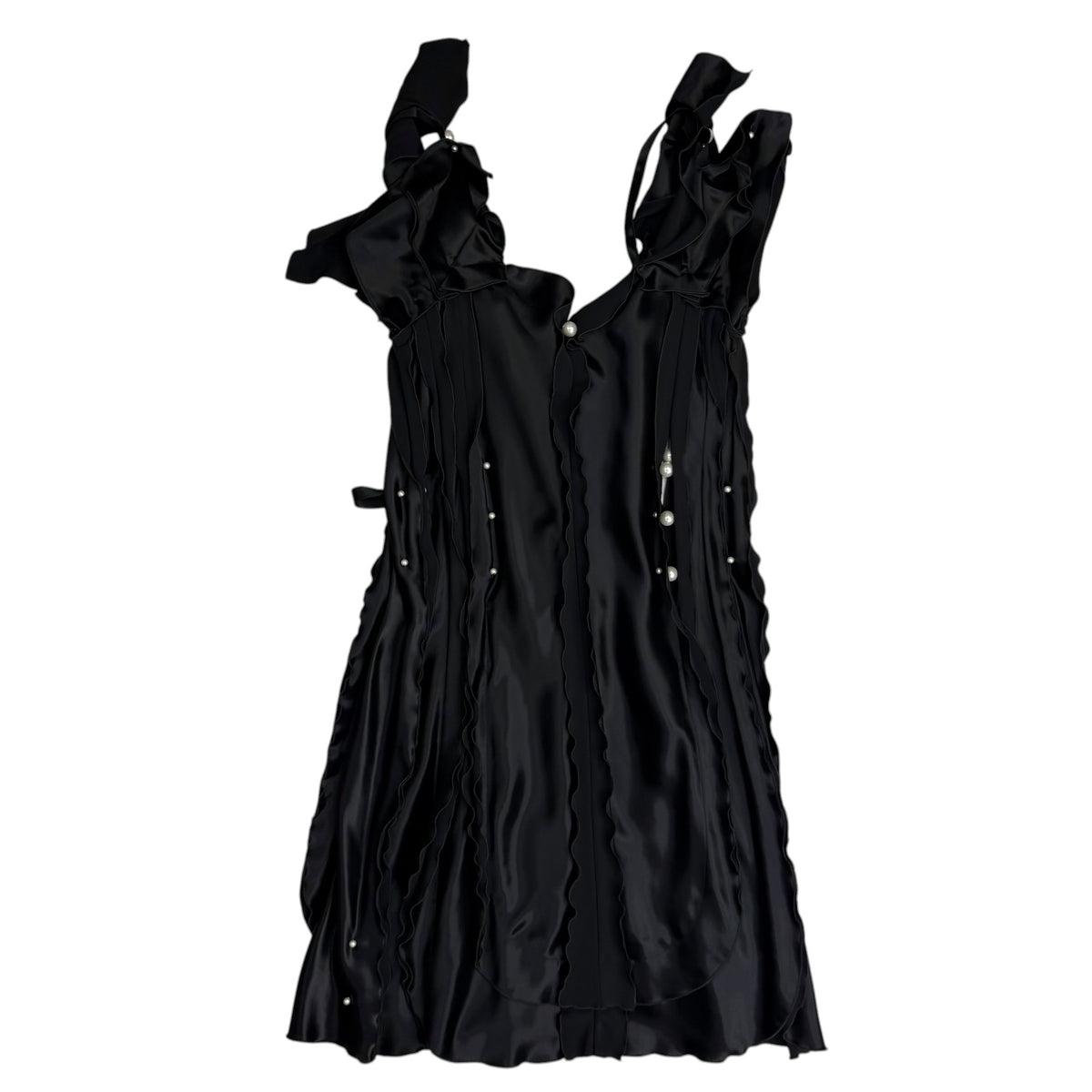 (W) Marc Jacobs Pearl Embellished Silk Dress Black